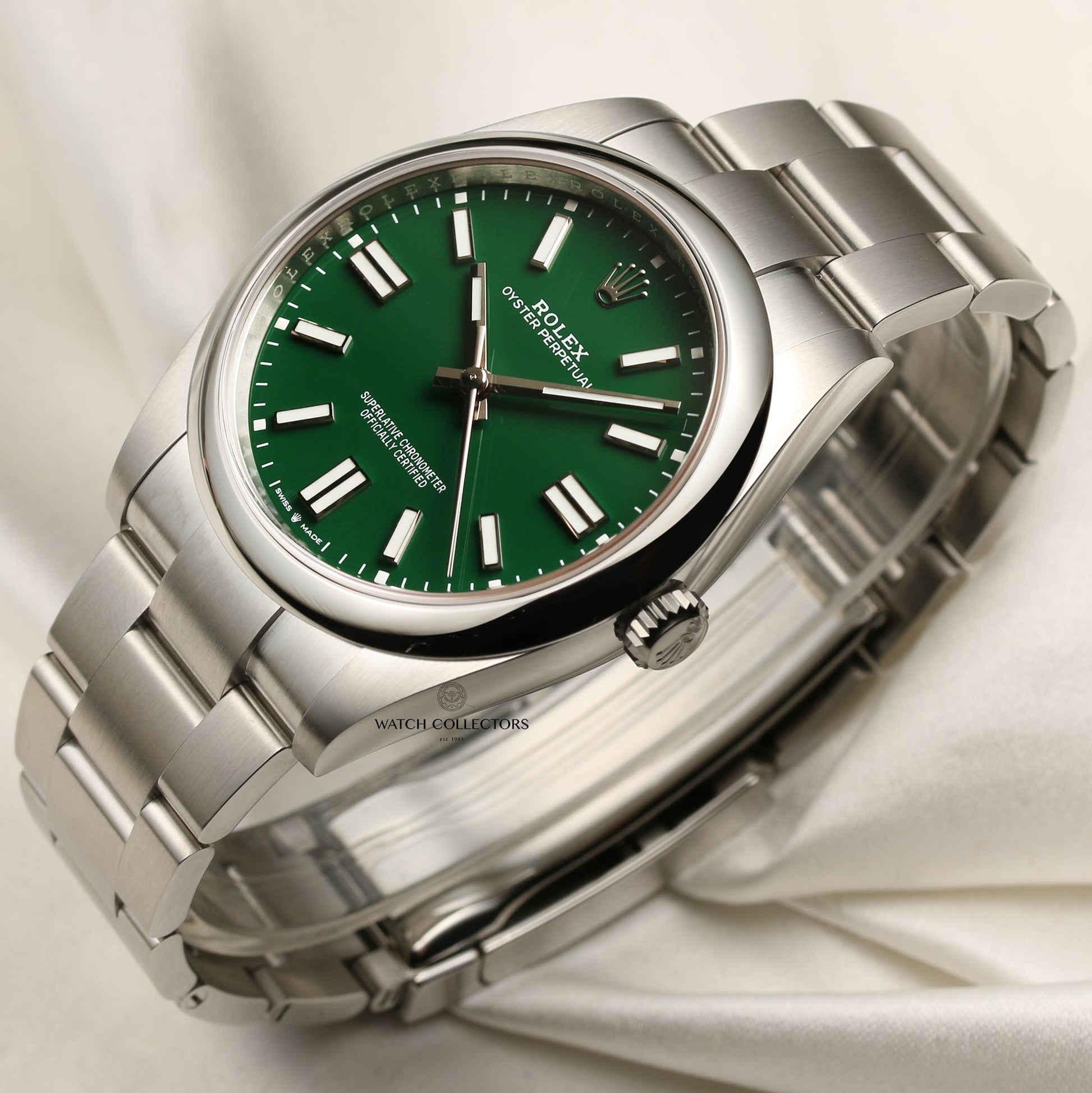 Unworn Rolex Oyster Perpetual 41mm 124300 Green Dial 2020