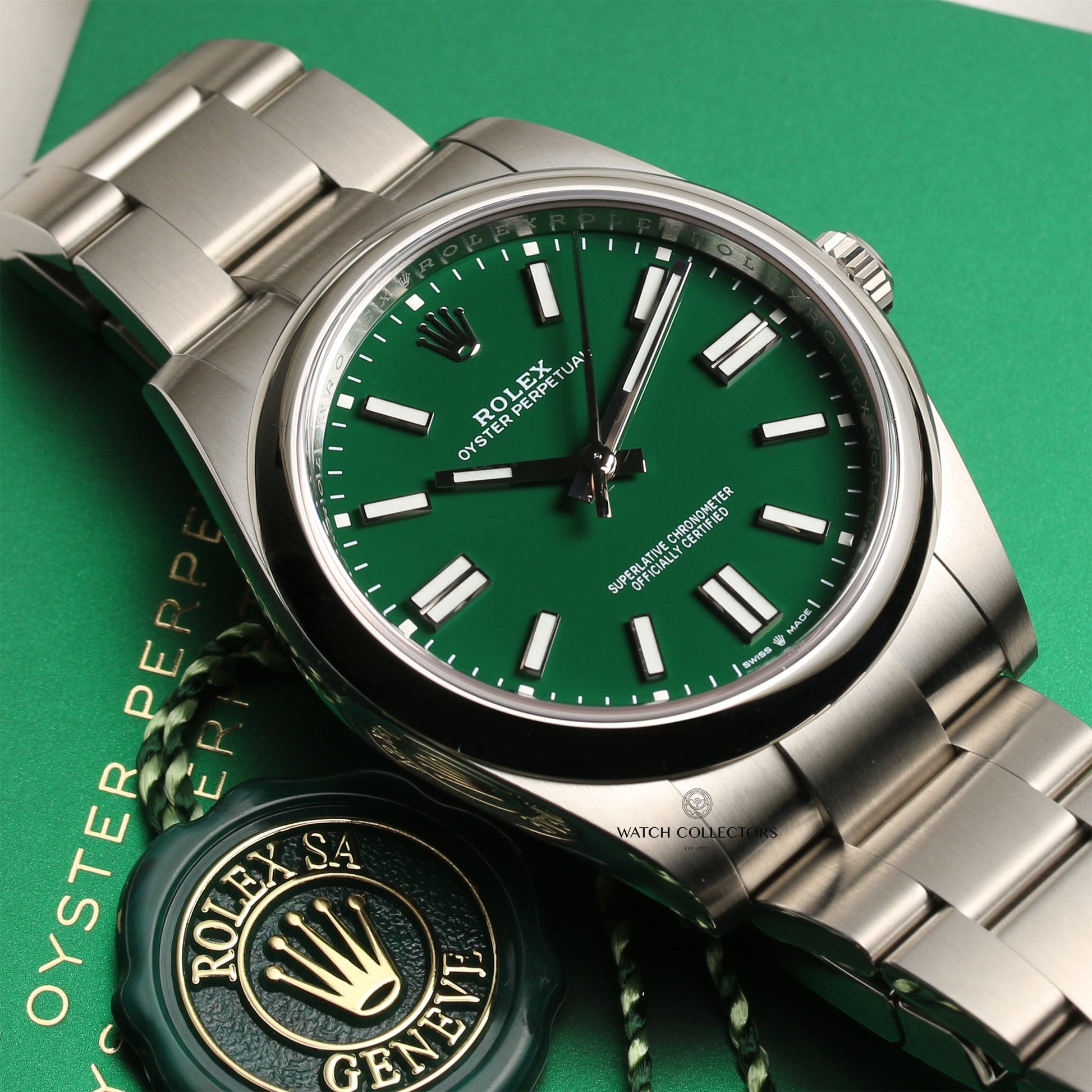 Unworn Rolex Oyster Perpetual 41mm 124300 Green Dial 2020