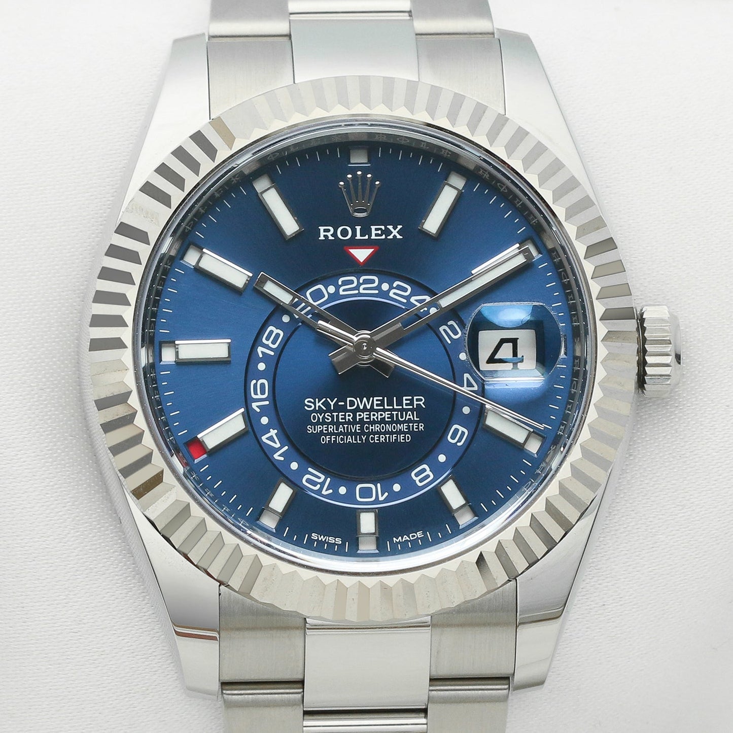 Unworn Rolex Sky-Dweller | REF. 326934 | Blue dial | 2020 | Stainless Steel & 18k White Gold bezel | Box & Papers