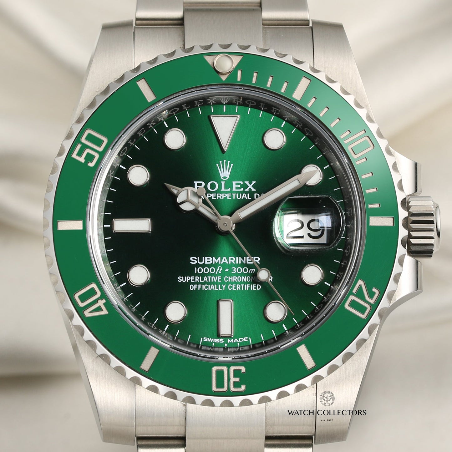 Unworn Rolex Submariner 2019 "Hulk" 116610LV Stainless Steel