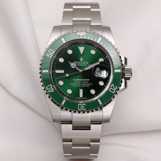 Unworn Full-Set Rolex Submariner 116610LV "Hulk" Stainless Steel Green Dial & Bezel