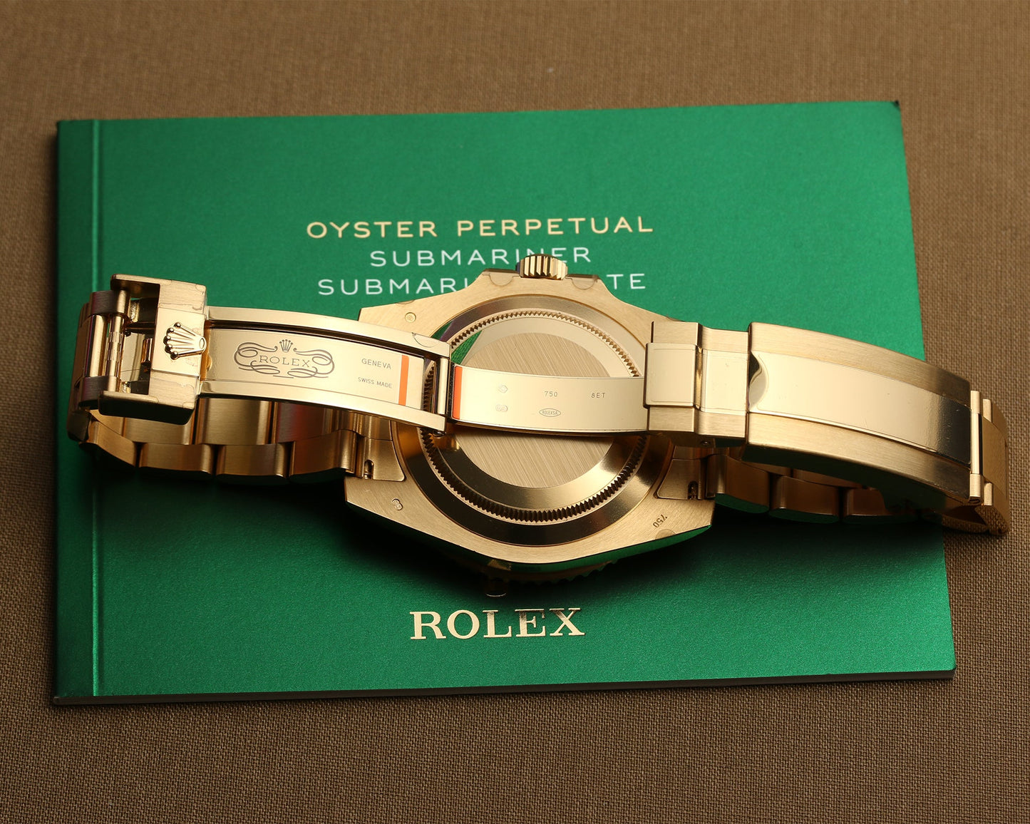 Unworn Rolex Submariner 116618LB 18K Yellow Gold Blue dial