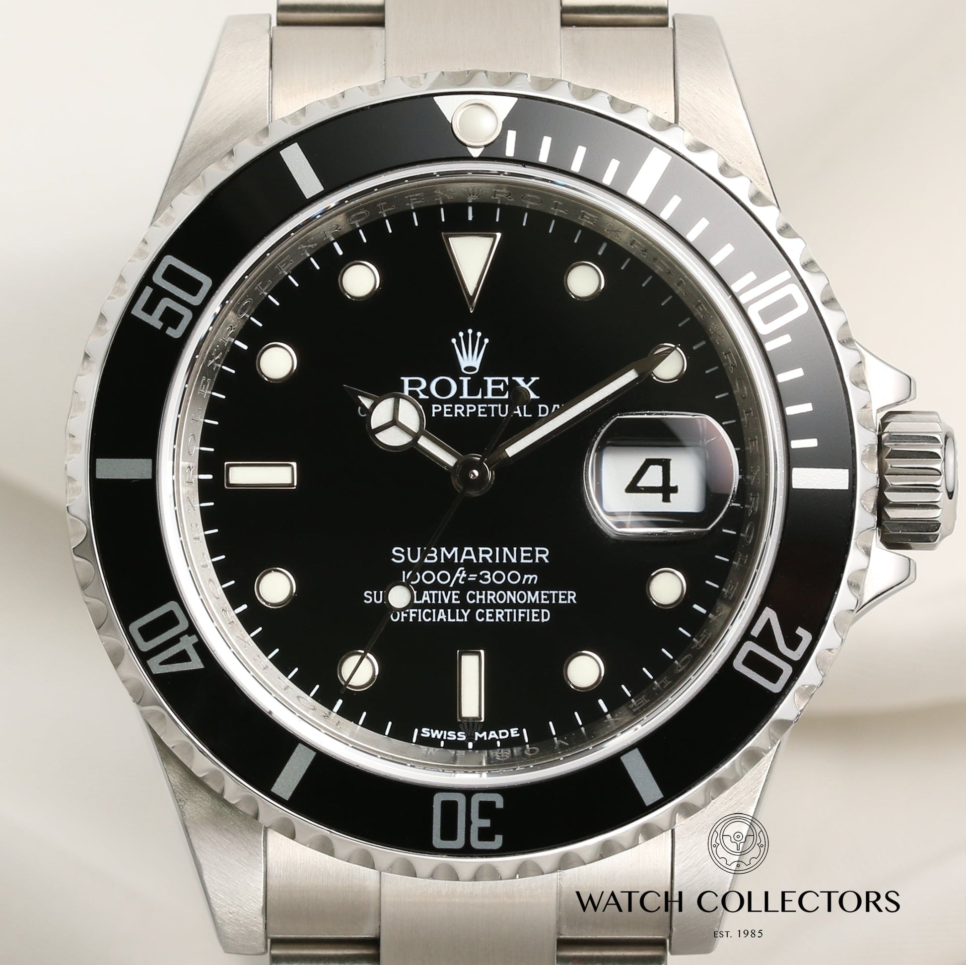 Rolex Submariner Date Pre-Ceramic 16610 Engraved Stainless Steel