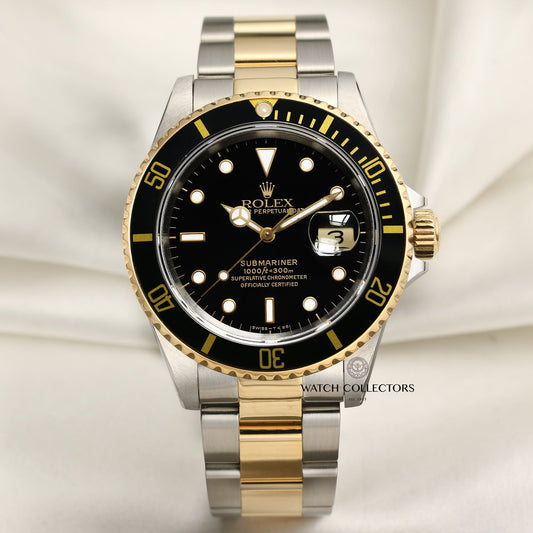 Rolex Submariner 16613 Stainless Steel & 18k Yellow Gold Black Dial