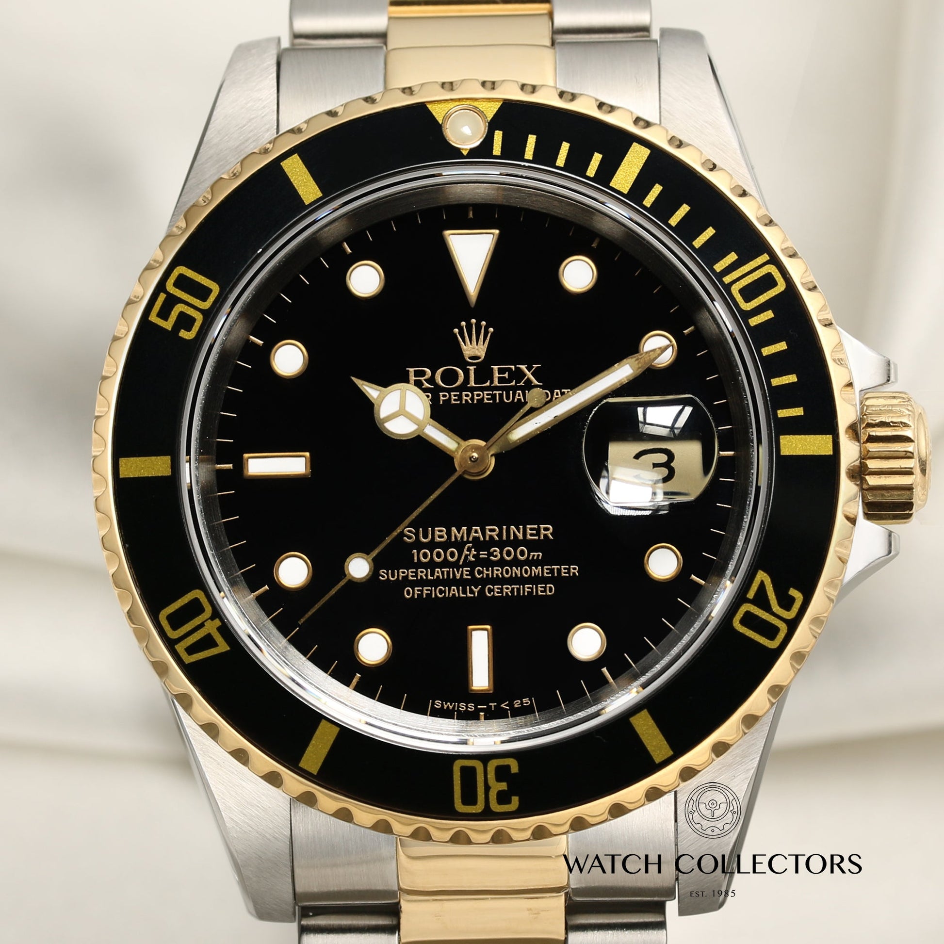 Rolex Submariner 16613 Stainless Steel & 18k Yellow Gold Black Dial