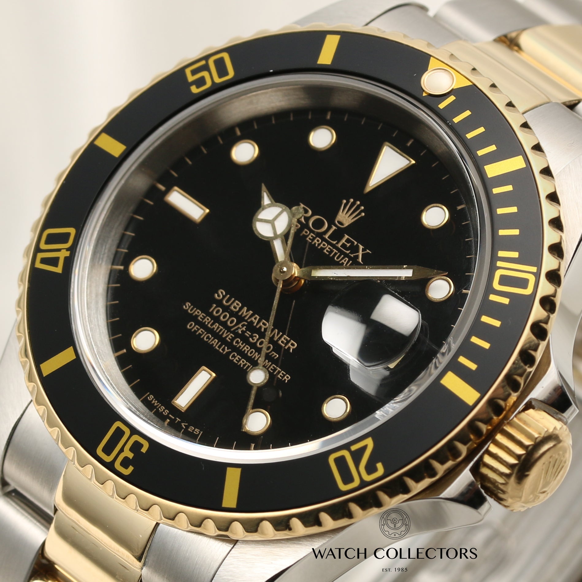 Rolex Submariner 16613 Stainless Steel & 18k Yellow Gold Black Dial