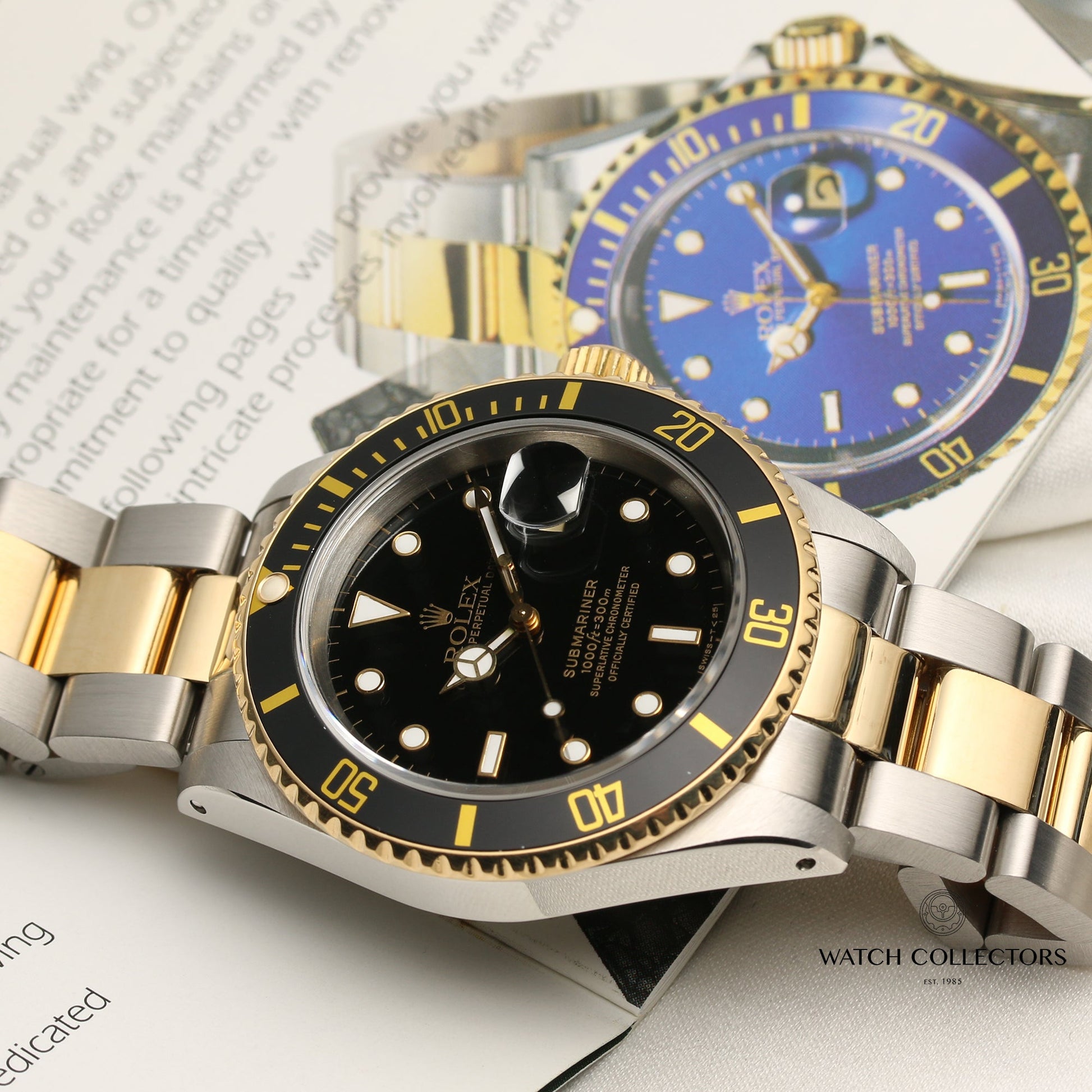 Rolex Submariner 16613 Stainless Steel & 18k Yellow Gold Black Dial