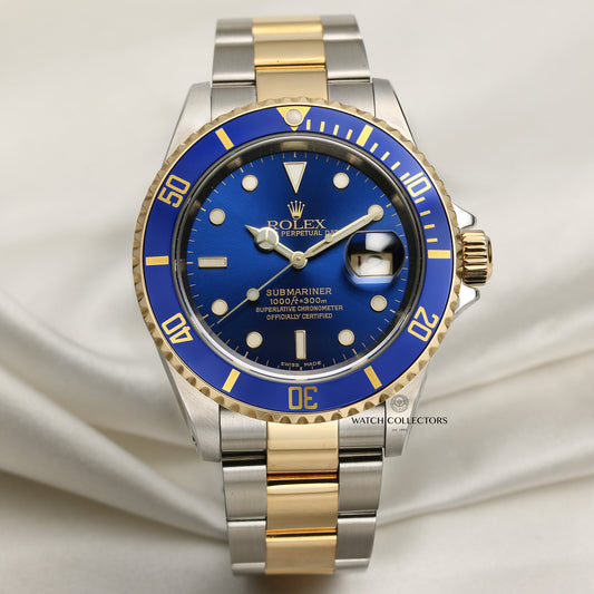 Rolex Submariner 16613 Sunburst Blue Dial Stainless Steel & 18k Yellow Gold