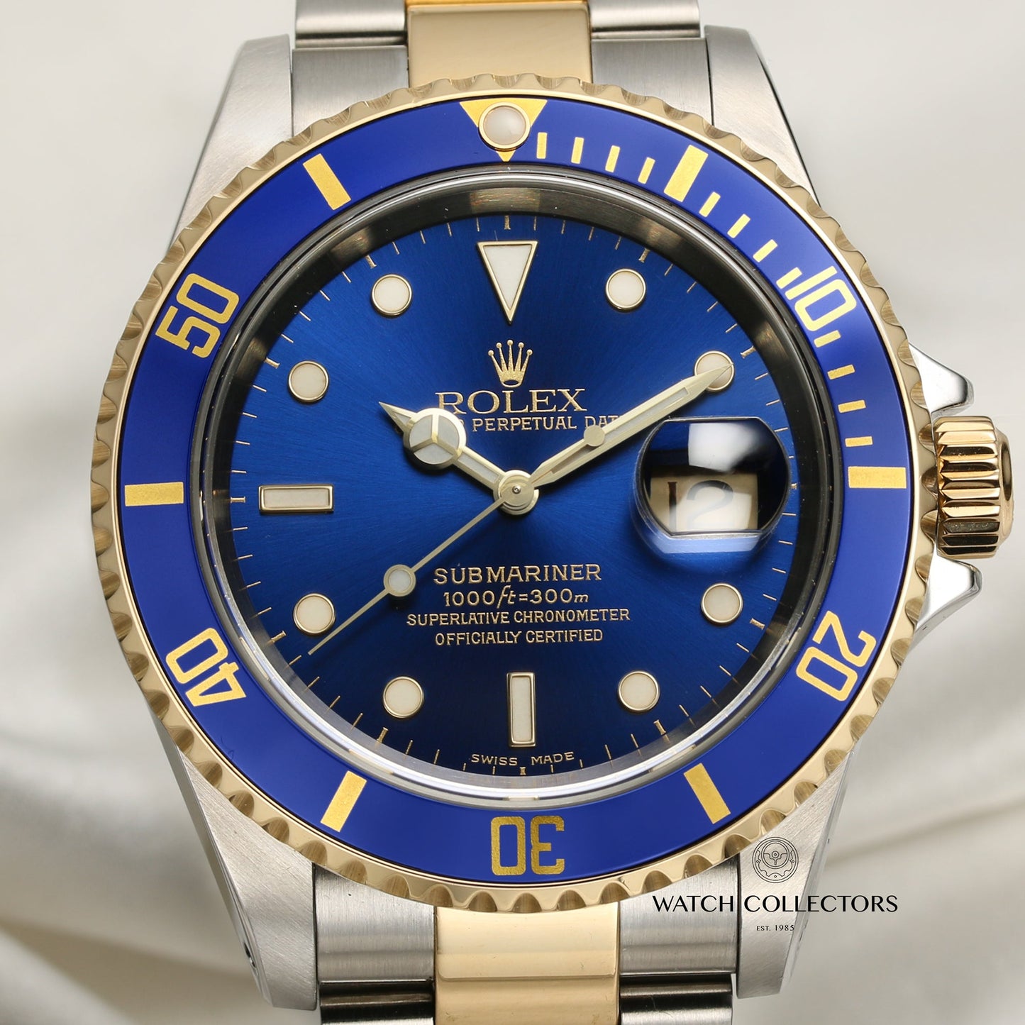 Rolex Submariner 16613 Sunburst Blue Dial Stainless Steel & 18k Yellow Gold