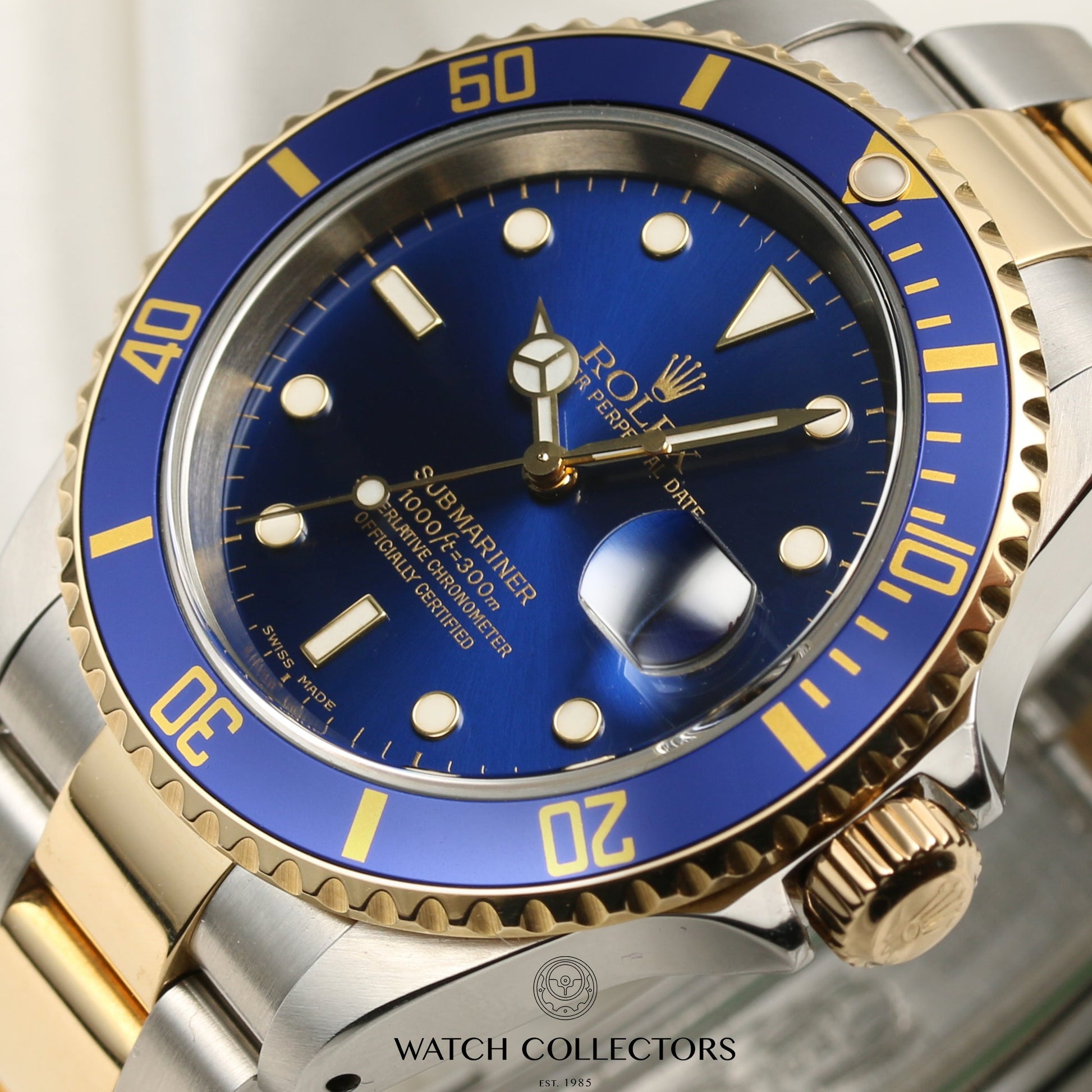 Rolex Submariner 16613 Sunburst Blue Dial Stainless Steel & 18k Yellow Gold