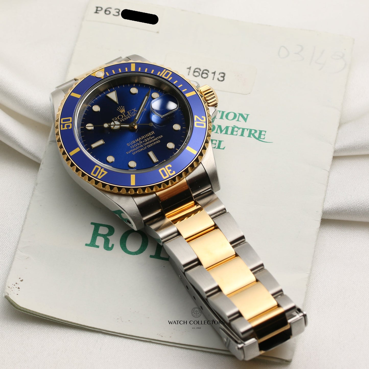 Rolex Submariner 16613 Sunburst Blue Dial Stainless Steel & 18k Yellow Gold