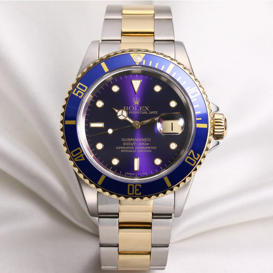 Rolex Submariner Date 16613 Steel & Gold Purple Dial