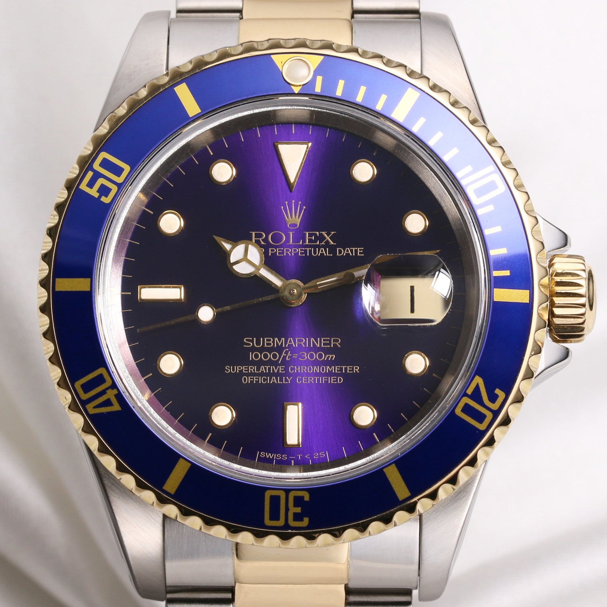 Rolex Submariner Date 16613 Steel & Gold Purple Dial