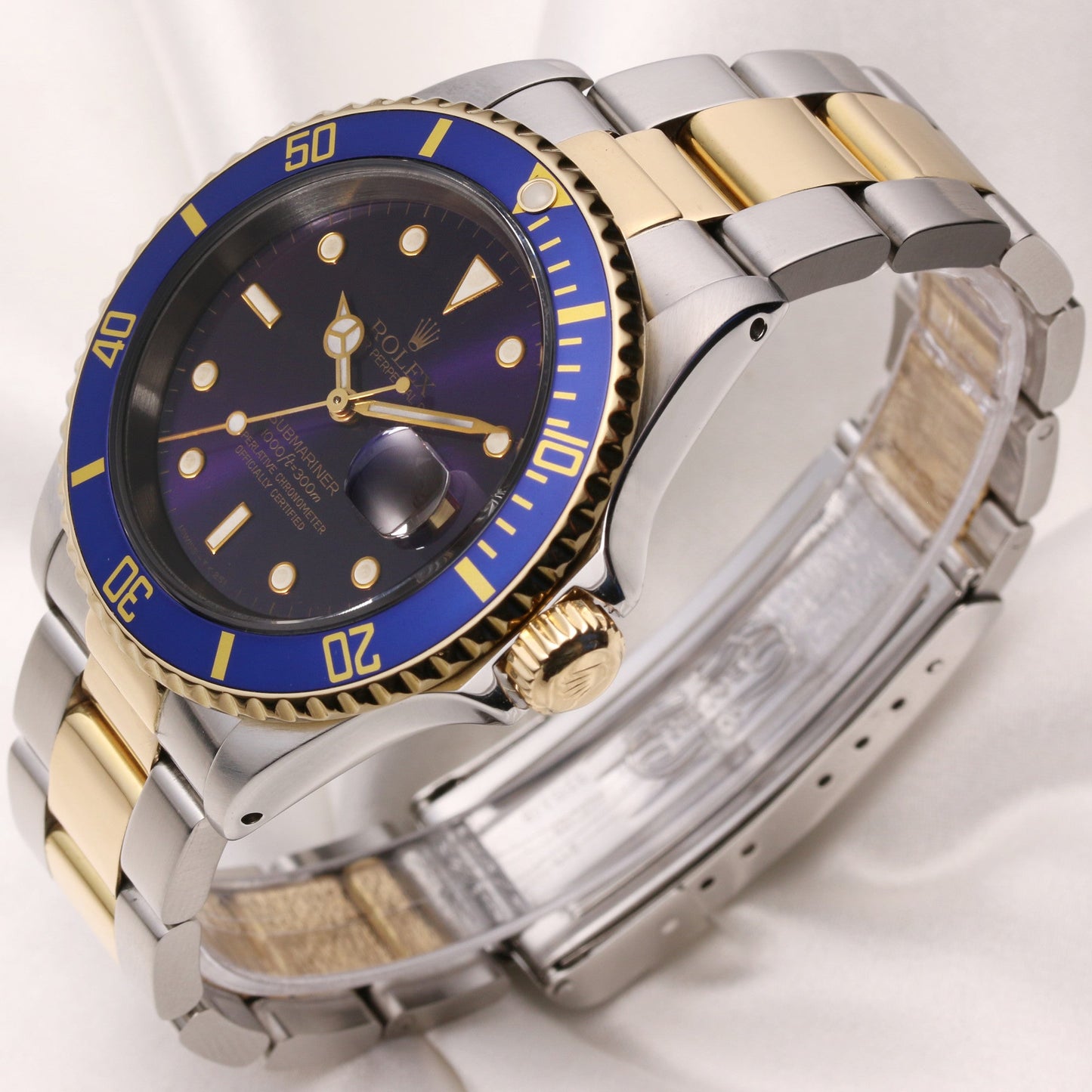 Rolex Submariner Date 16613 Steel & Gold Purple Dial