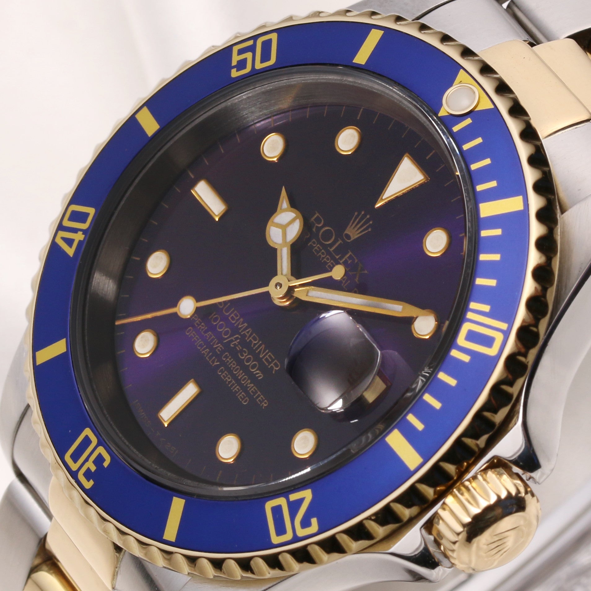 Rolex Submariner Date 16613 Steel & Gold Purple Dial