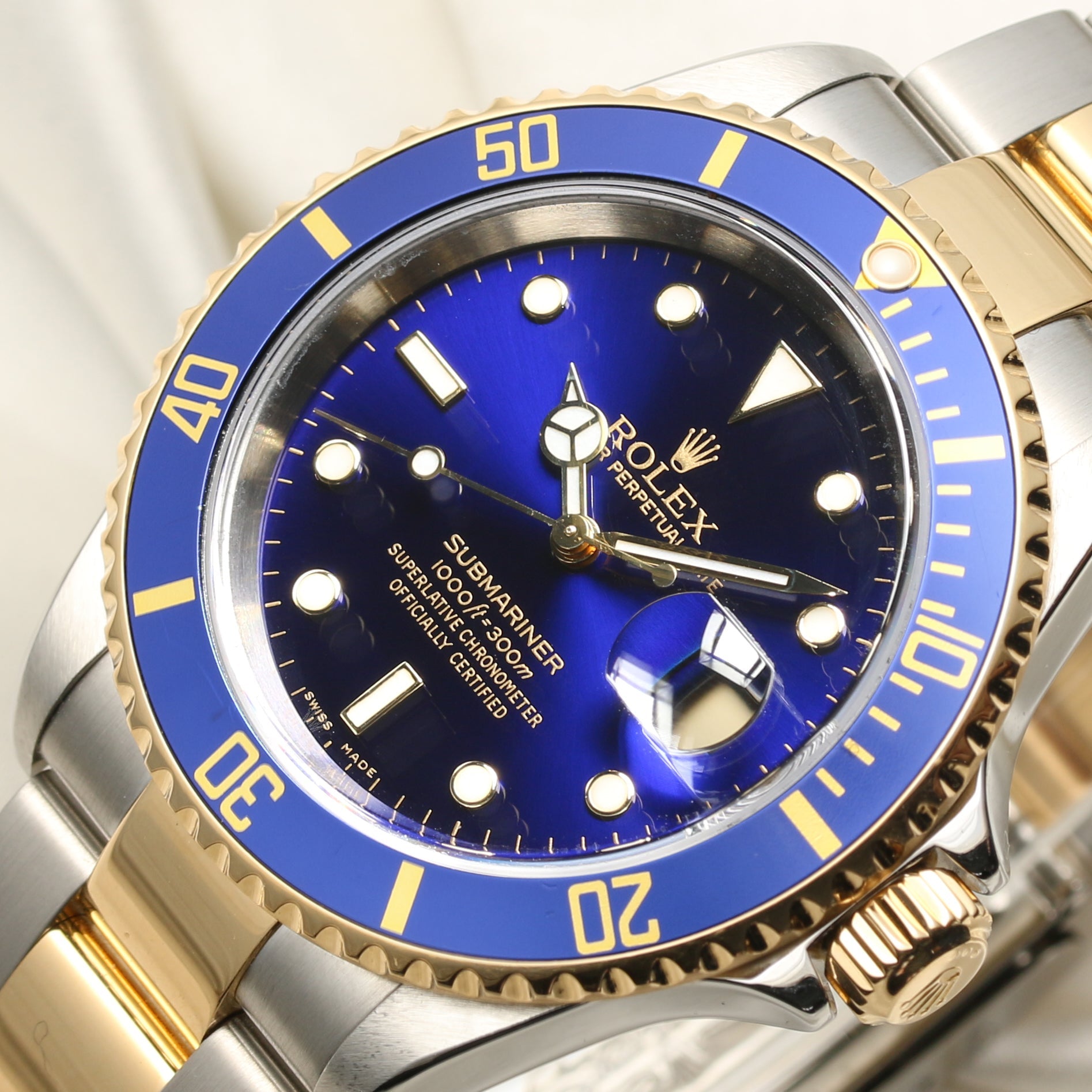 Rolex Submariner 16613 Blue Dial Stainless Steel & 18k Yellow Gold