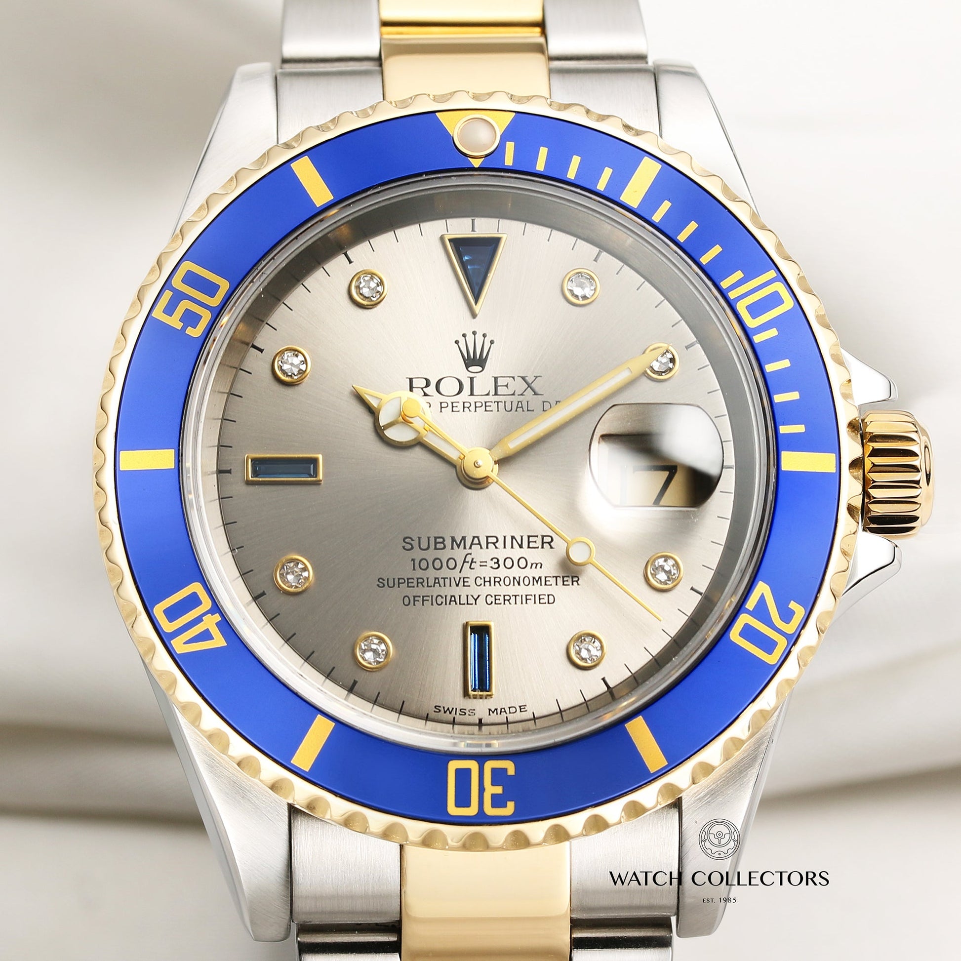 Rolex Submariner Date Serti Dial 16613 Stainless Steel & 18k Yellow Gold