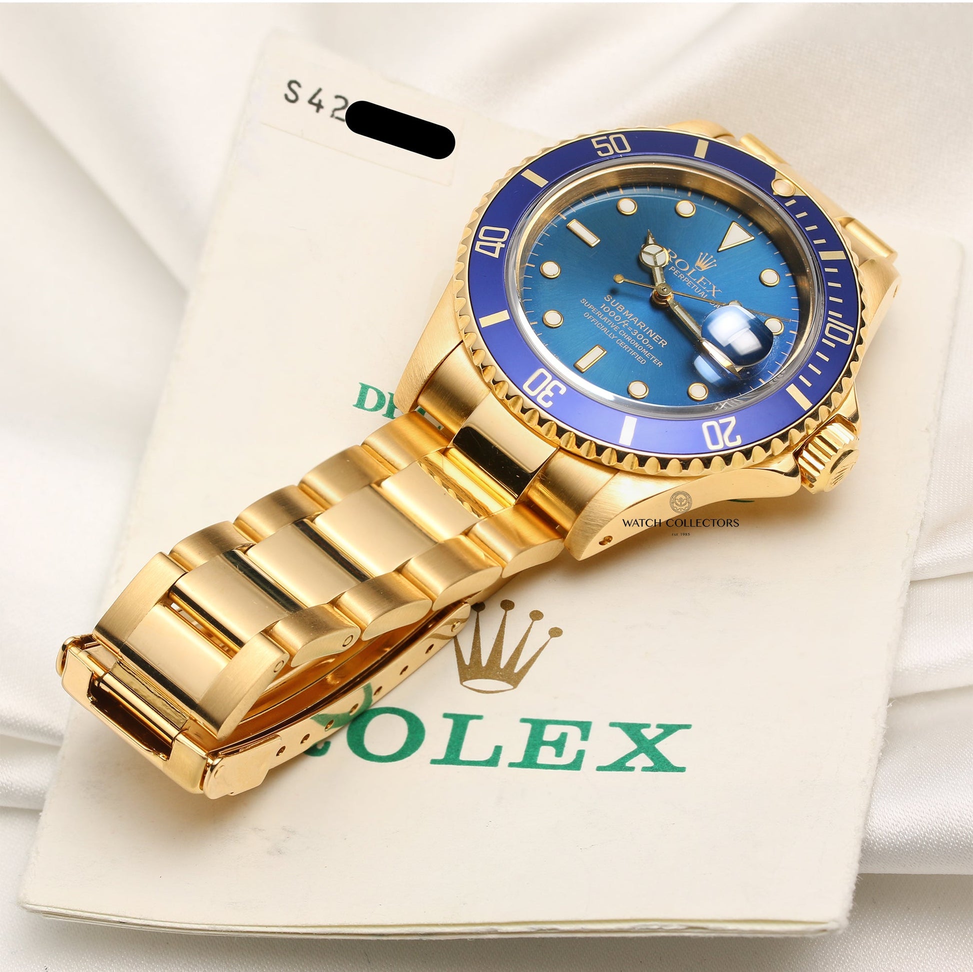 (Rare Naturally Faded) Rolex Submariner 16618 18k Yellow Gold Sunburst Dial