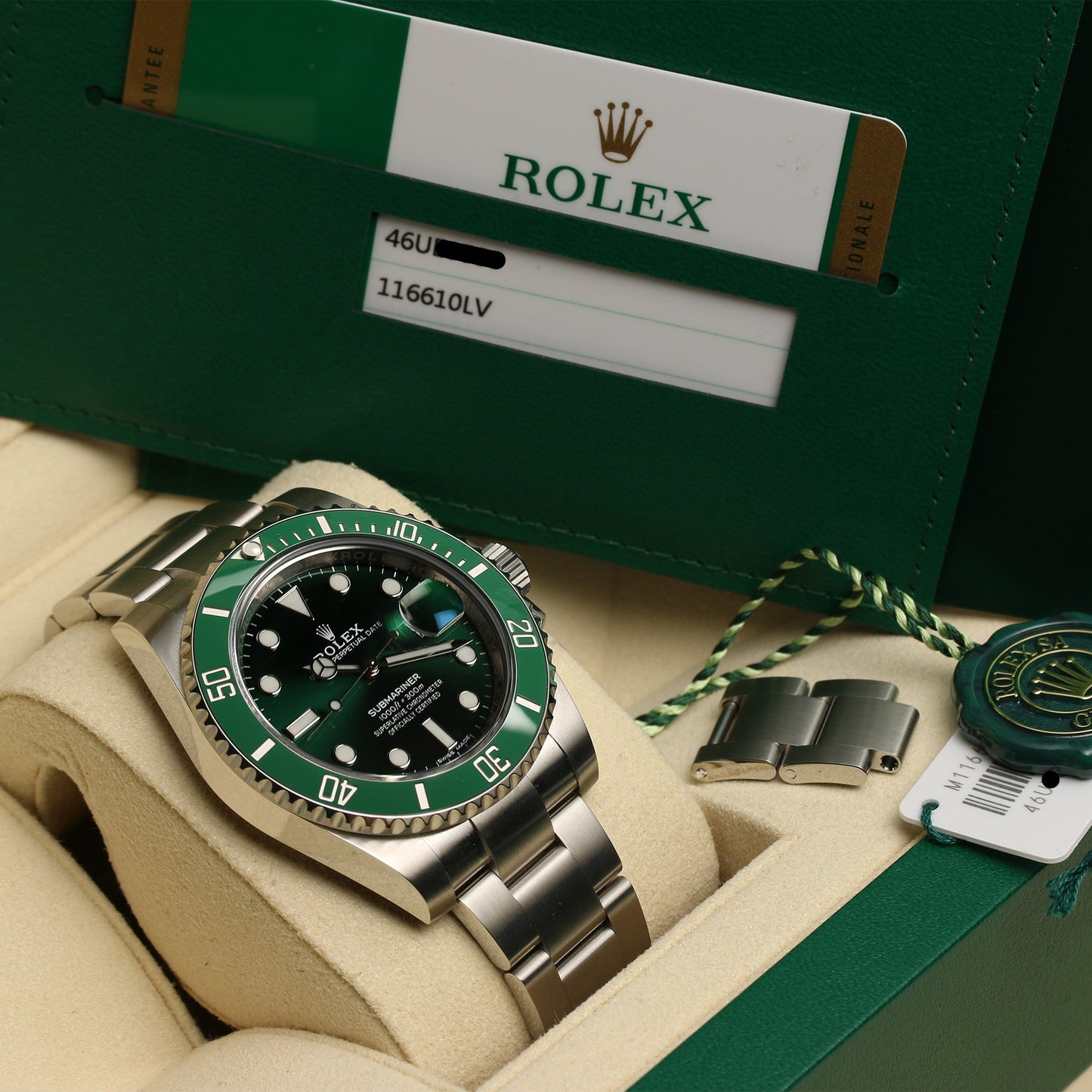 Unworn Full-Set Rolex Submariner 2018 "Hulk" 116610LV Stainless Steel