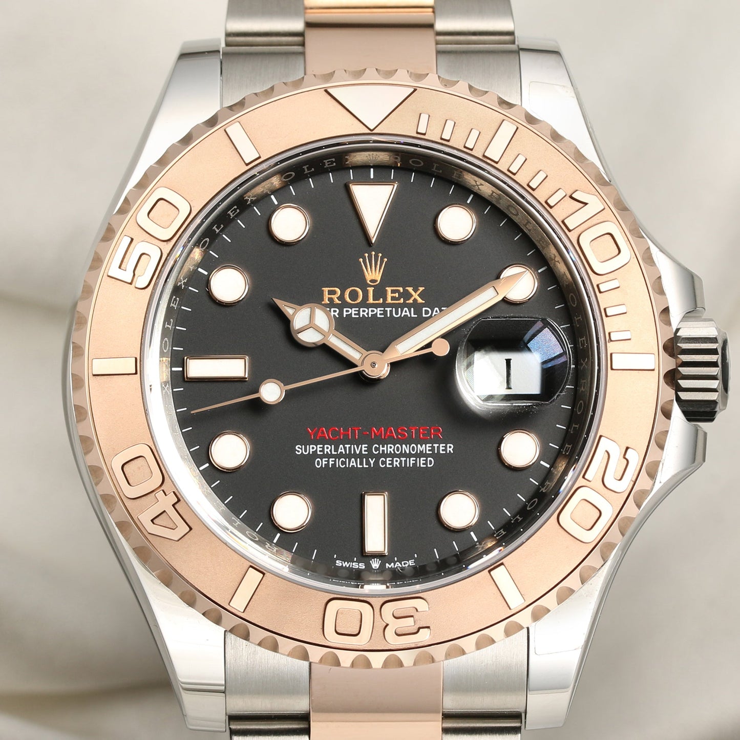 Unworn Rolex Yacht-Master 40 126621 Stainless Steel &18k Rose Gold Intense Black Dial