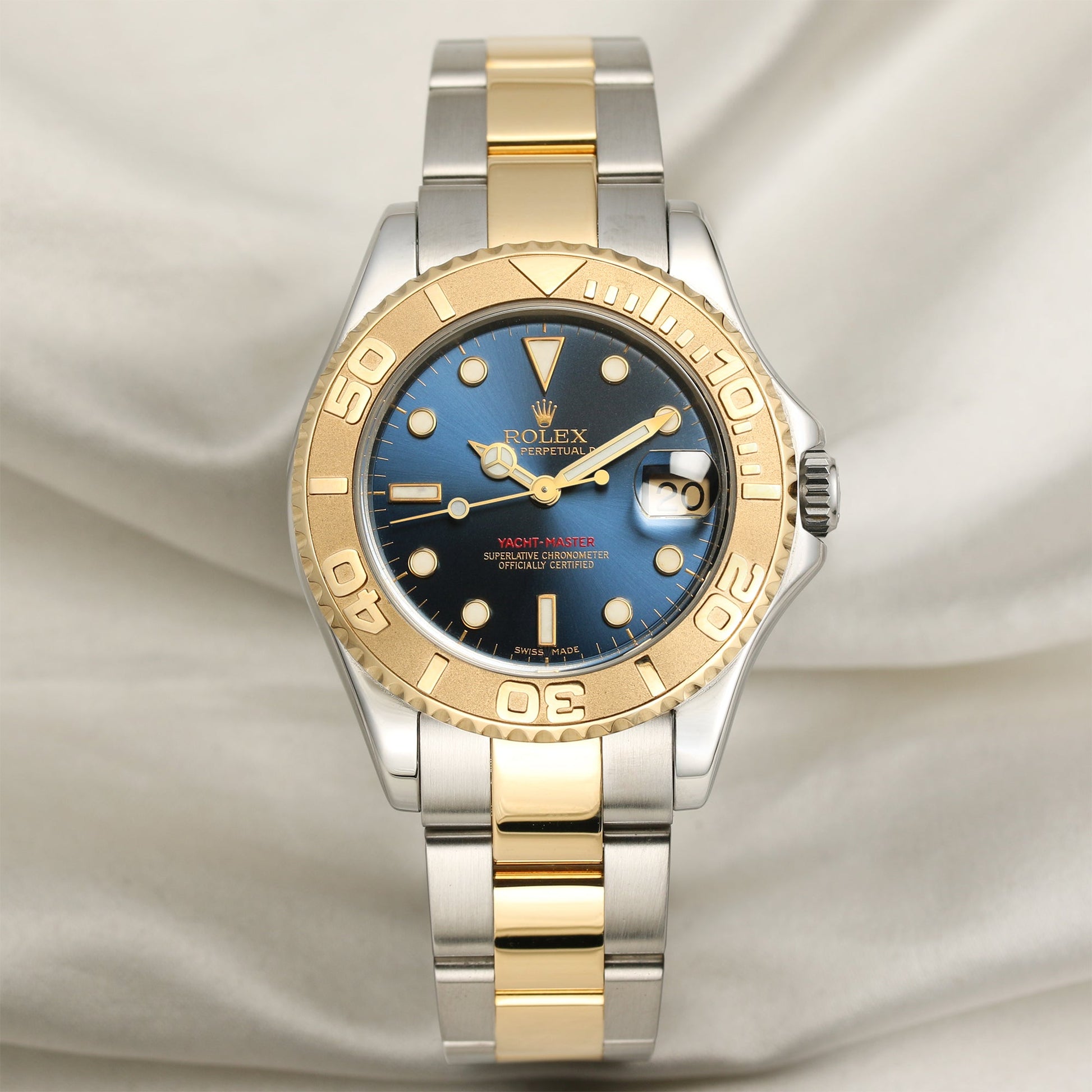 Rolex Yacht-Master Midsize 168623 Stainless Steel & 18k Yellow Gold Blue Dial 35mm