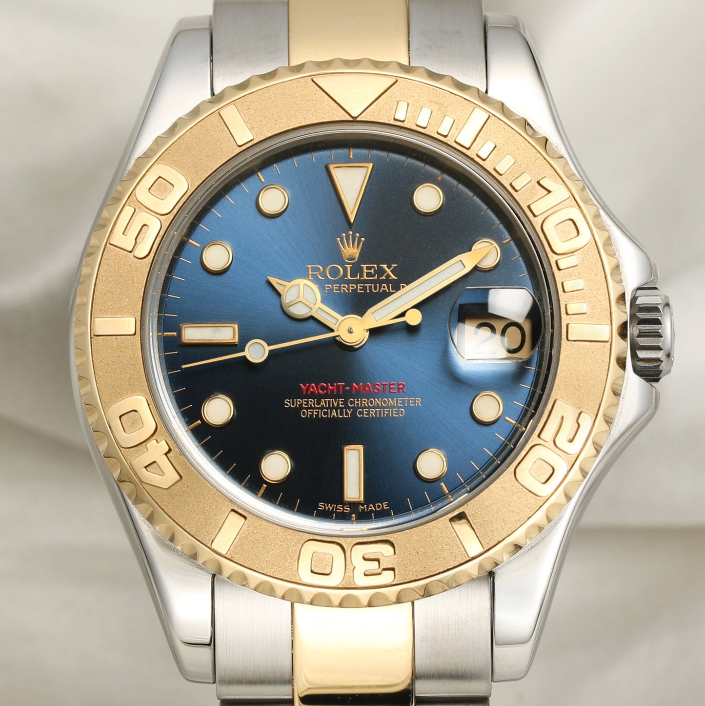 Rolex Yacht-Master Midsize 168623 Stainless Steel & 18k Yellow Gold Blue Dial 35mm