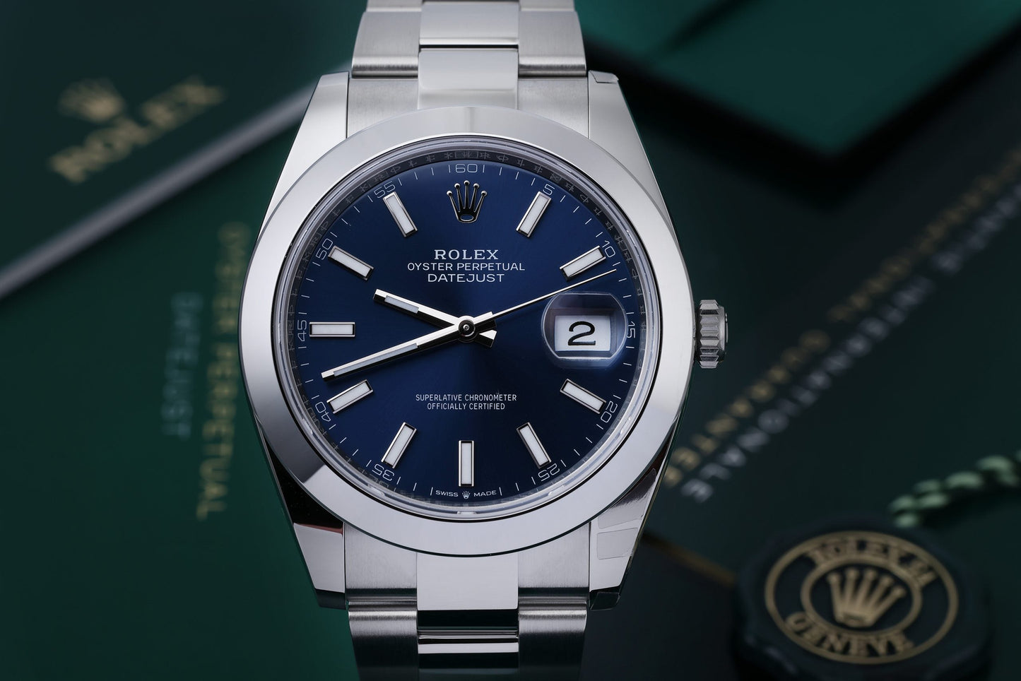 Unworn Rolex DateJust 41 | REF. 126300 | Blue Dial | Stainless Steel | Box & Papers | 2021