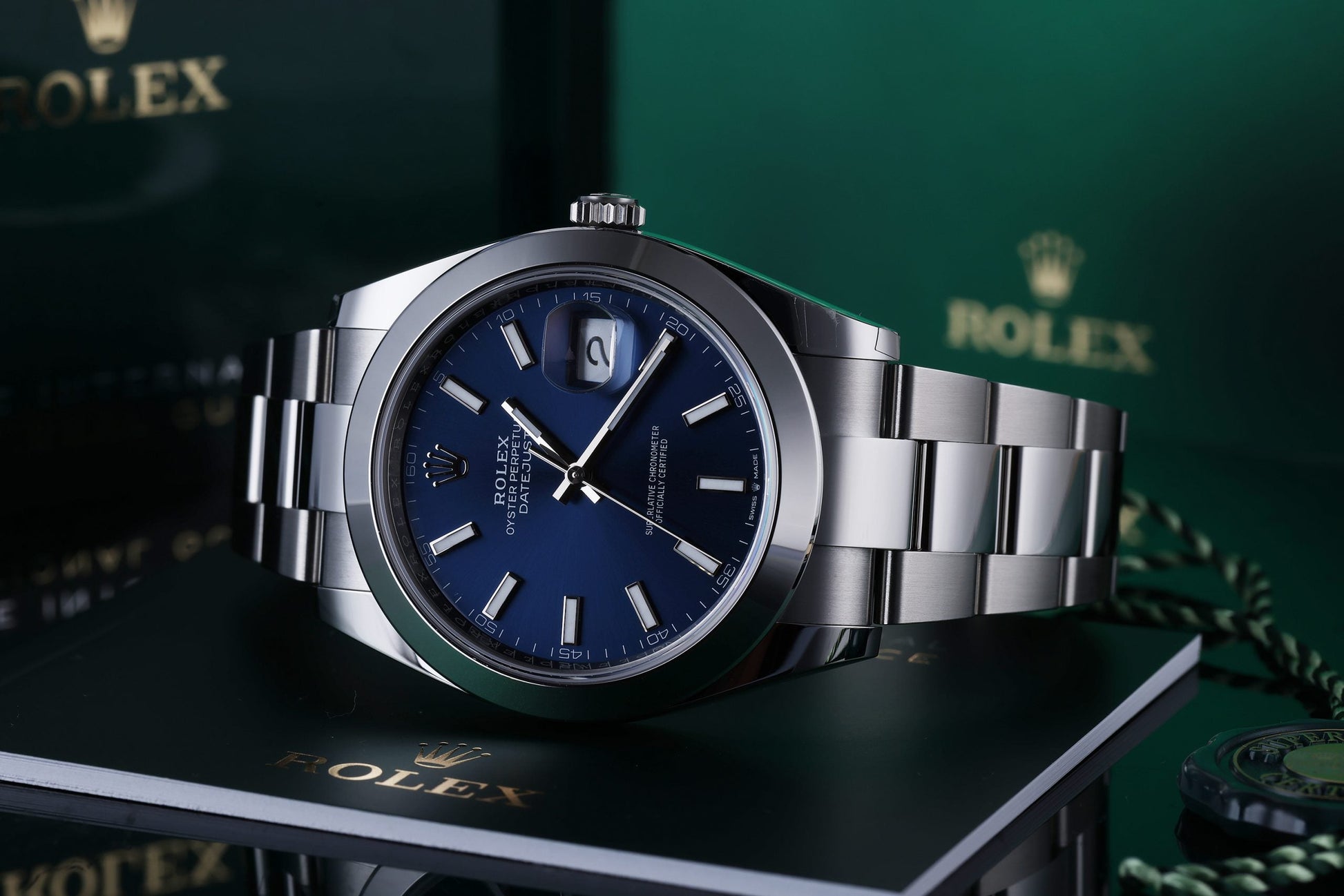 Unworn Rolex DateJust 41 | REF. 126300 | Blue Dial | Stainless Steel | Box & Papers | 2021