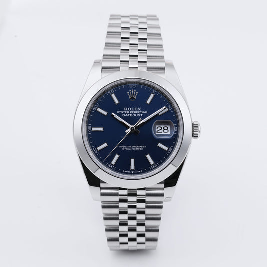 Unworn Rolex DateJust 41 | 126300 | Blue Dial | 2021 | Stainless Steel | Box & Papers