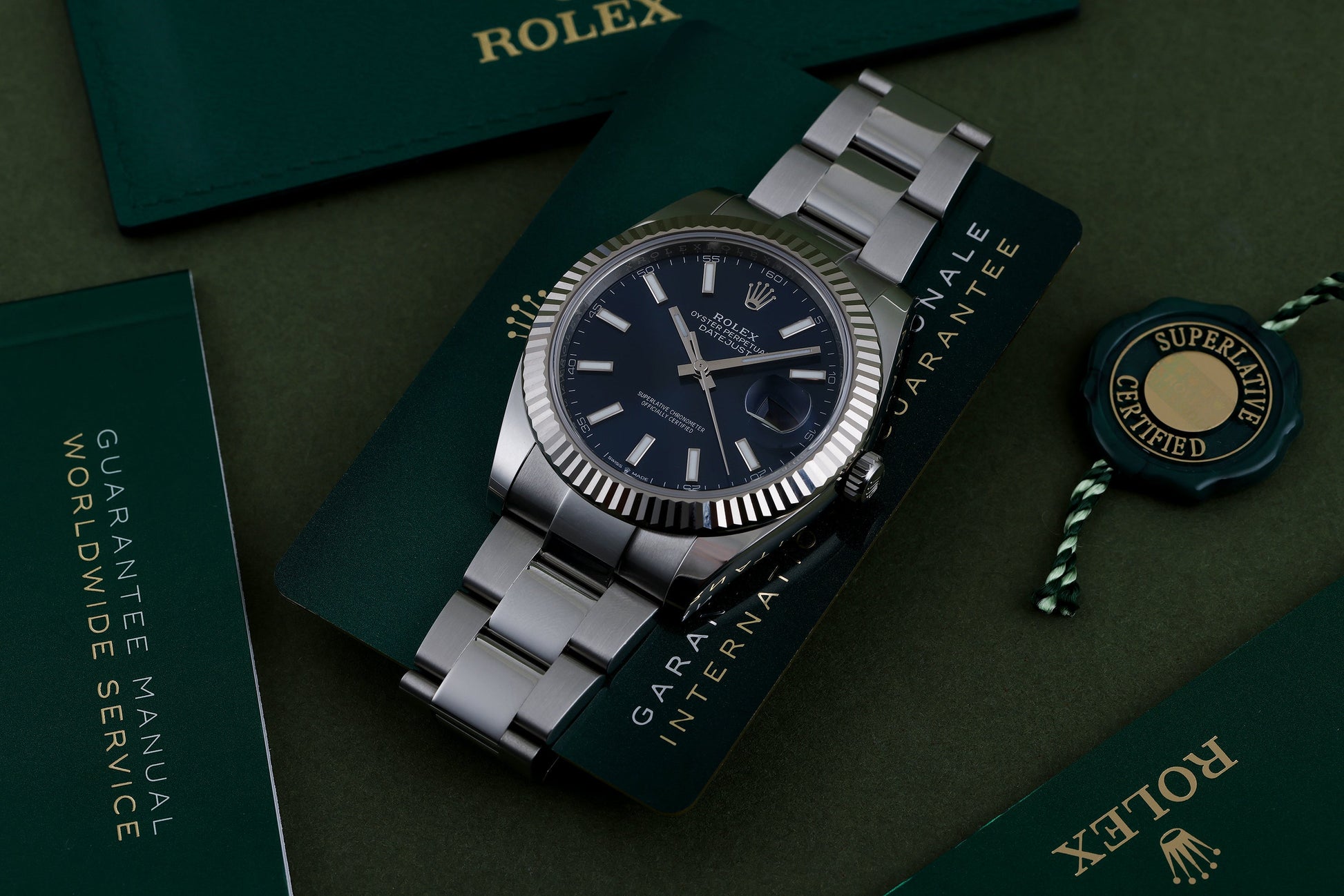 Unworn Rolex DateJust 41 | REF. 126334 | Blue Dial | Box & Papers | 2021 | Stainless Steel & 18k White Gold Bezel