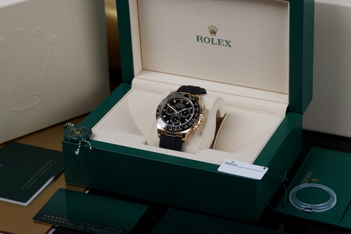 Unworn Rolex Daytona | REF. 116518LN | 18k Yellow Gold | Black Dial | 2022 | Box & Papers