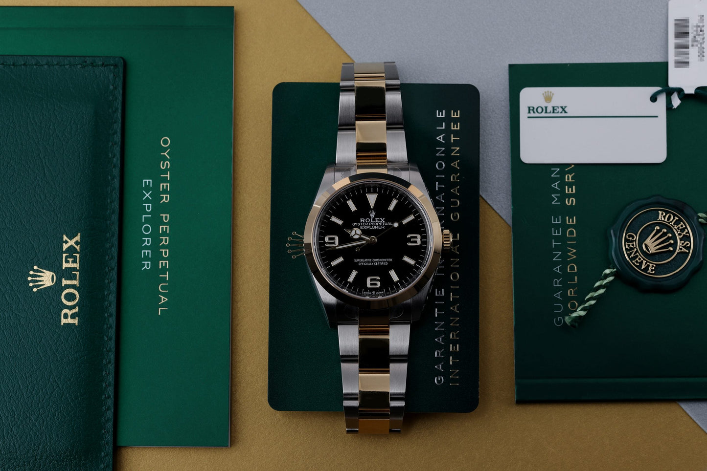 Unworn Rolex Explorer | REF. 124273 | Stainless Steel & 18k Yellow Gold | Box & Papers | 2022