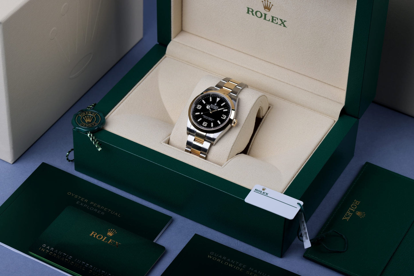 Unworn Rolex Explorer | REF. 124273 | Stainless Steel & 18k Yellow Gold | Box & Papers | 2022