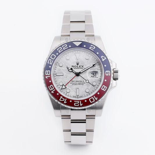 Unworn Rolex GMT-Master II Pepsi Meteorite | REF. 126719BLRO | 18k White Gold | Box & Papers | 2021