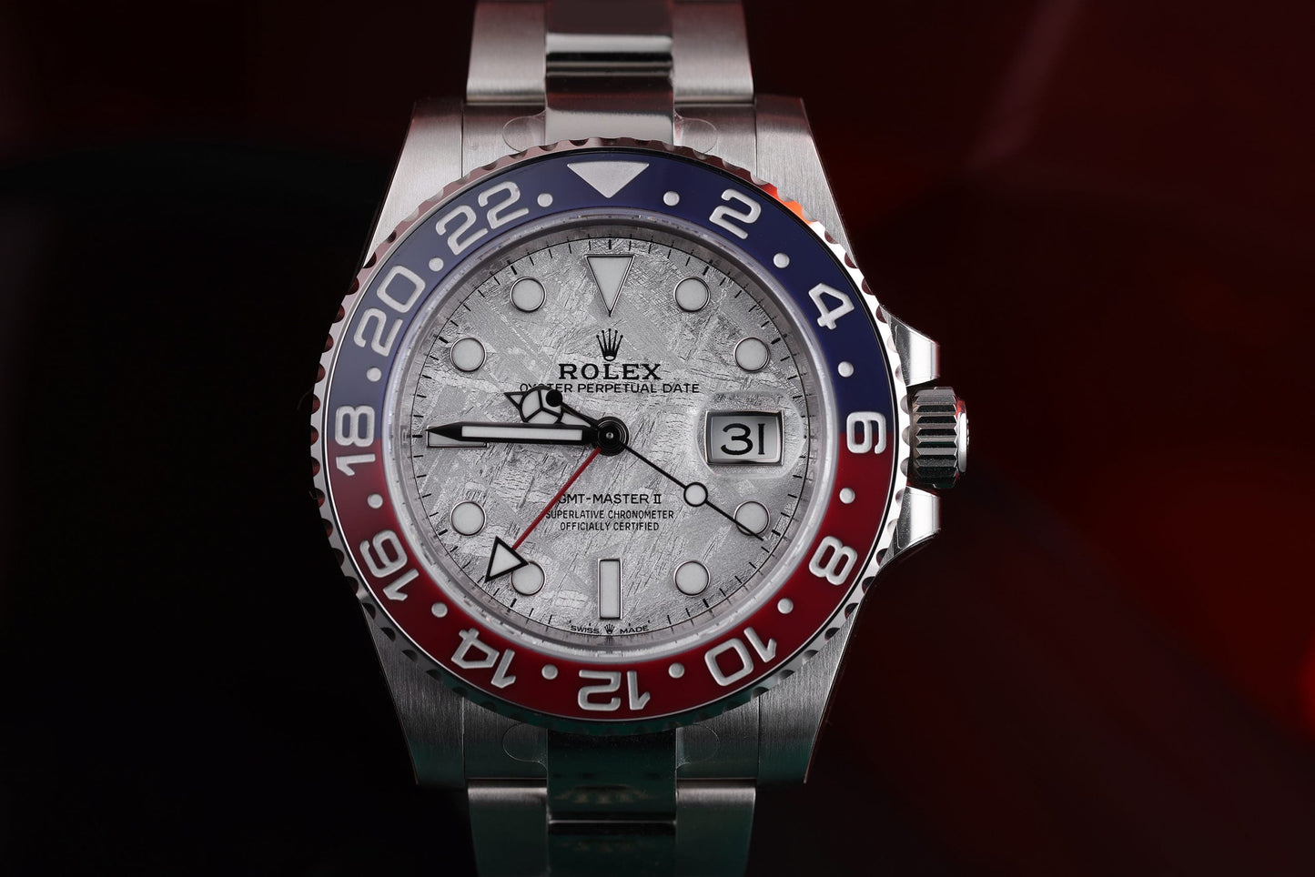 Unworn Rolex GMT-Master II Pepsi Meteorite | REF. 126719BLRO | 18k White Gold | Box & Papers | 2021