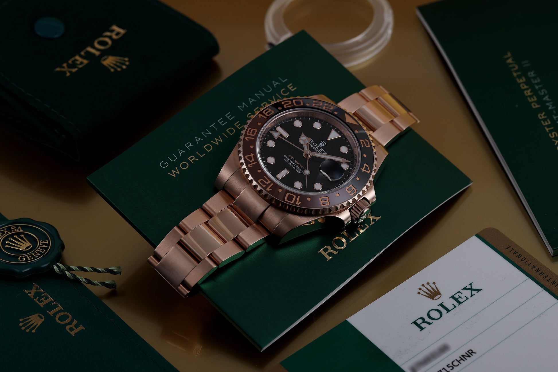 Unworn Rolex GMT-Master II Rootbeer | REF. 126715CHNR | 18k Rose Gold | Box & Papers | 2020