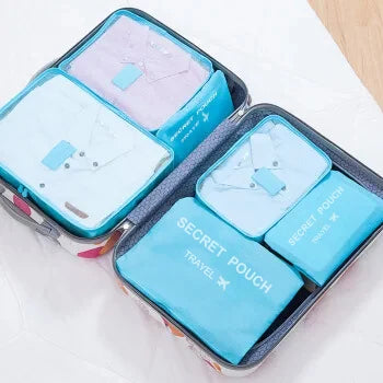 6pcs Travel Storage Bag Large Capacity Luggage Clothes Sorting Organizer Set Suitcase Pouch Case Shoes Packing Cube Bag