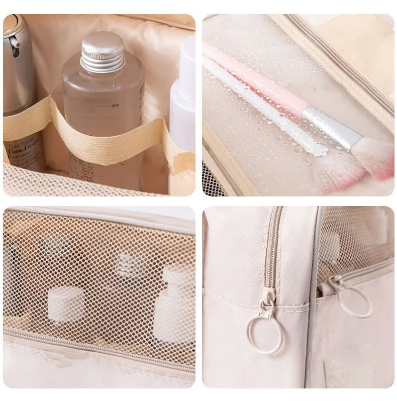 Travel Makeup Bag Waterproof Toiletries Organizer High Quality Women Neceser Bathroom Hook Wash Pouch Hook Storage Bag