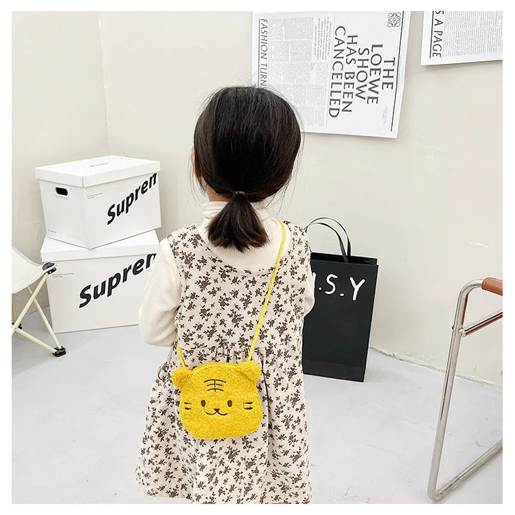 Soft Plush Bear Rabbit Cartoon Children Coin Purse Cute Animal Zipper Kid Shoulder Bag Girl Messenger Bag Mini Handbag Purse