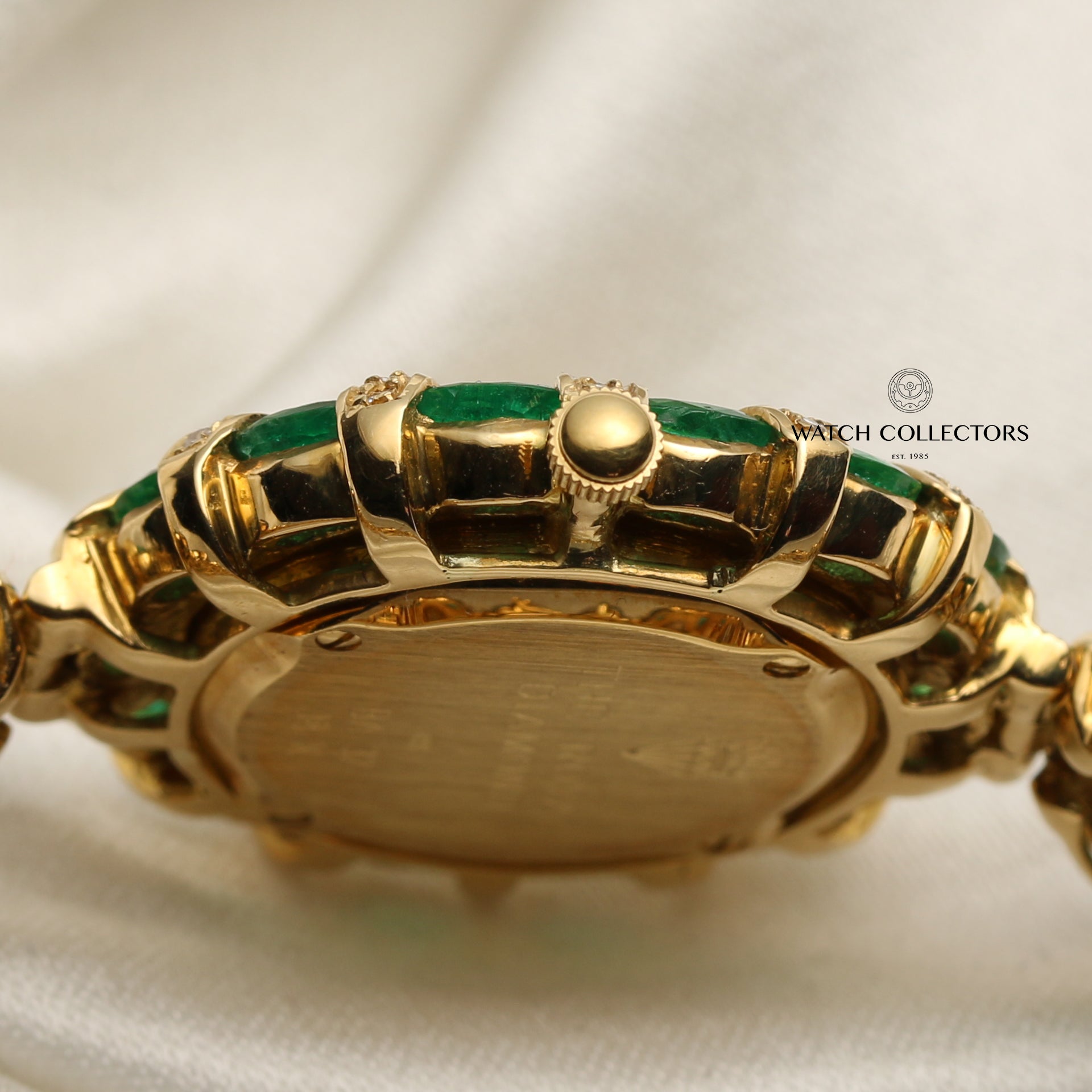 The Royal Diamond Ladies Dress Watch Emerald & Diamond 18k Yellow Gold