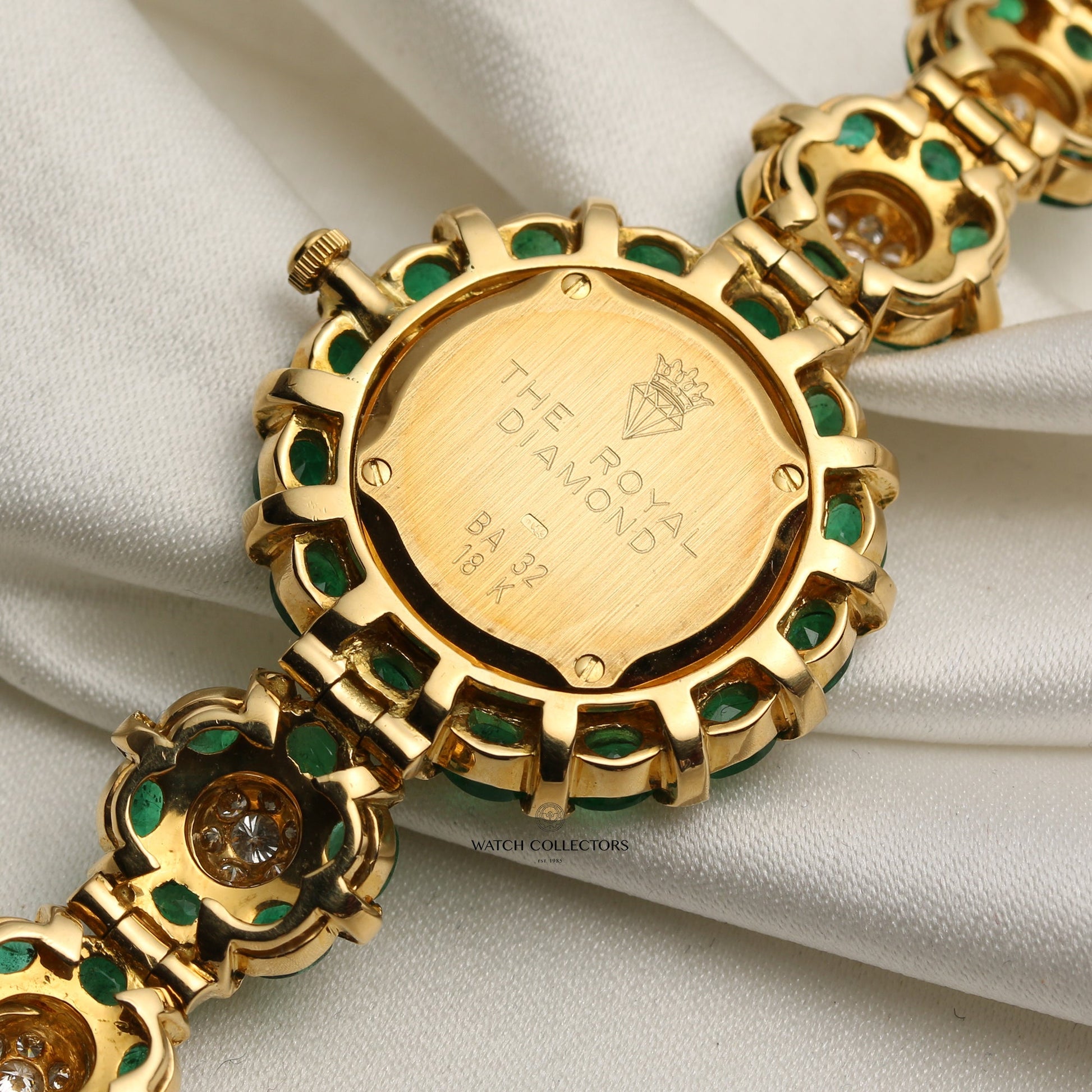 The Royal Diamond Ladies Dress Watch Emerald & Diamond 18k Yellow Gold