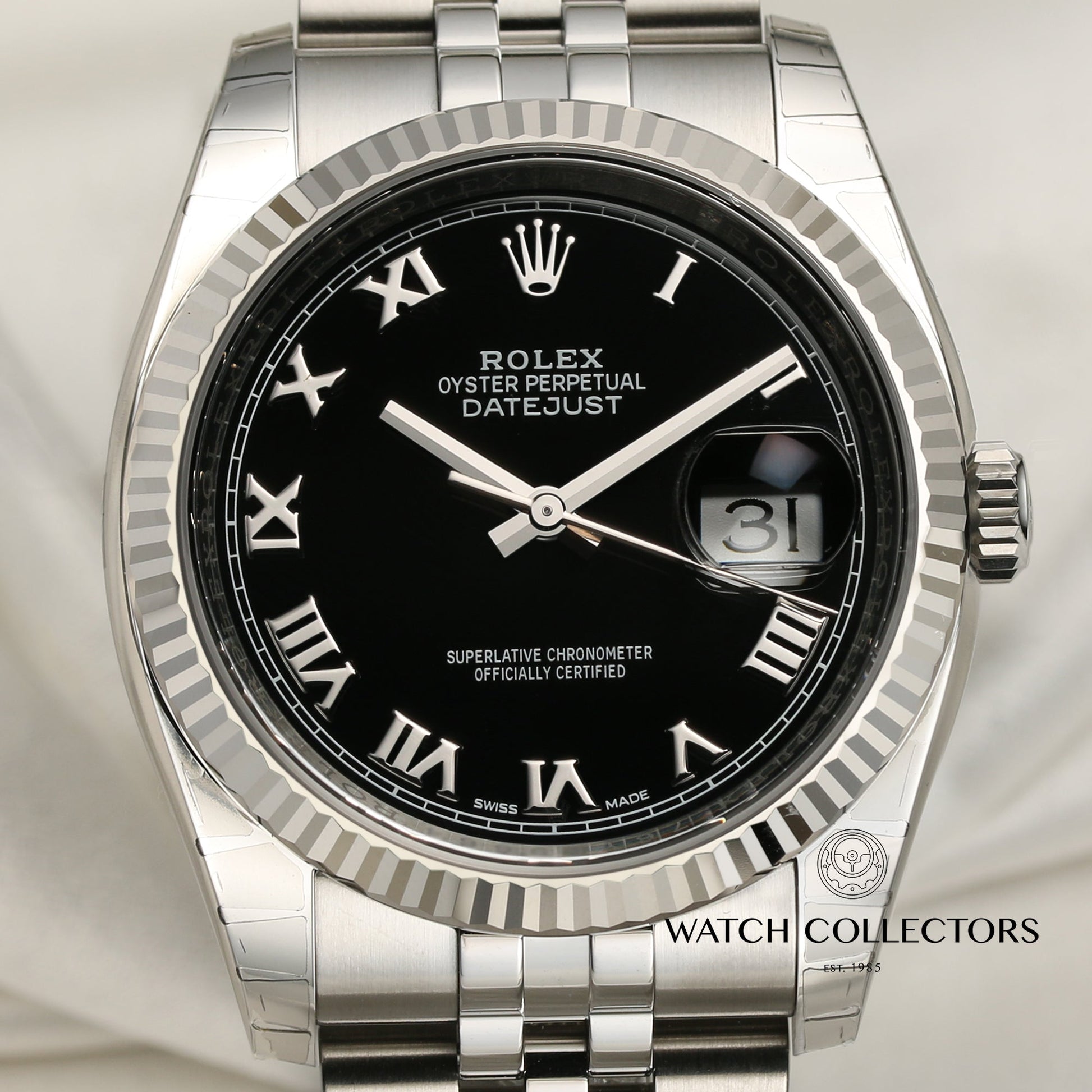 Unworn Rolex DateJust 116234 Stainless Steel & 18k White Gold Bezel