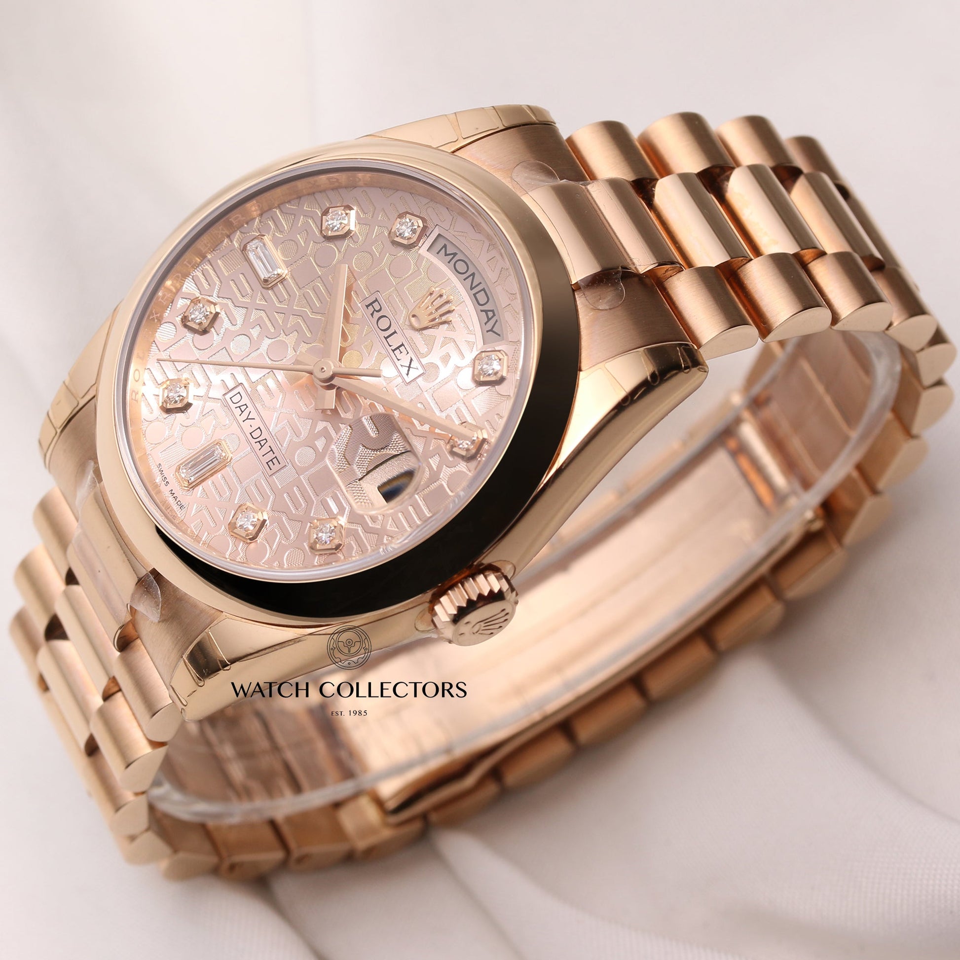 Unworn Rolex Day-Date 118205 18K Rose Gold