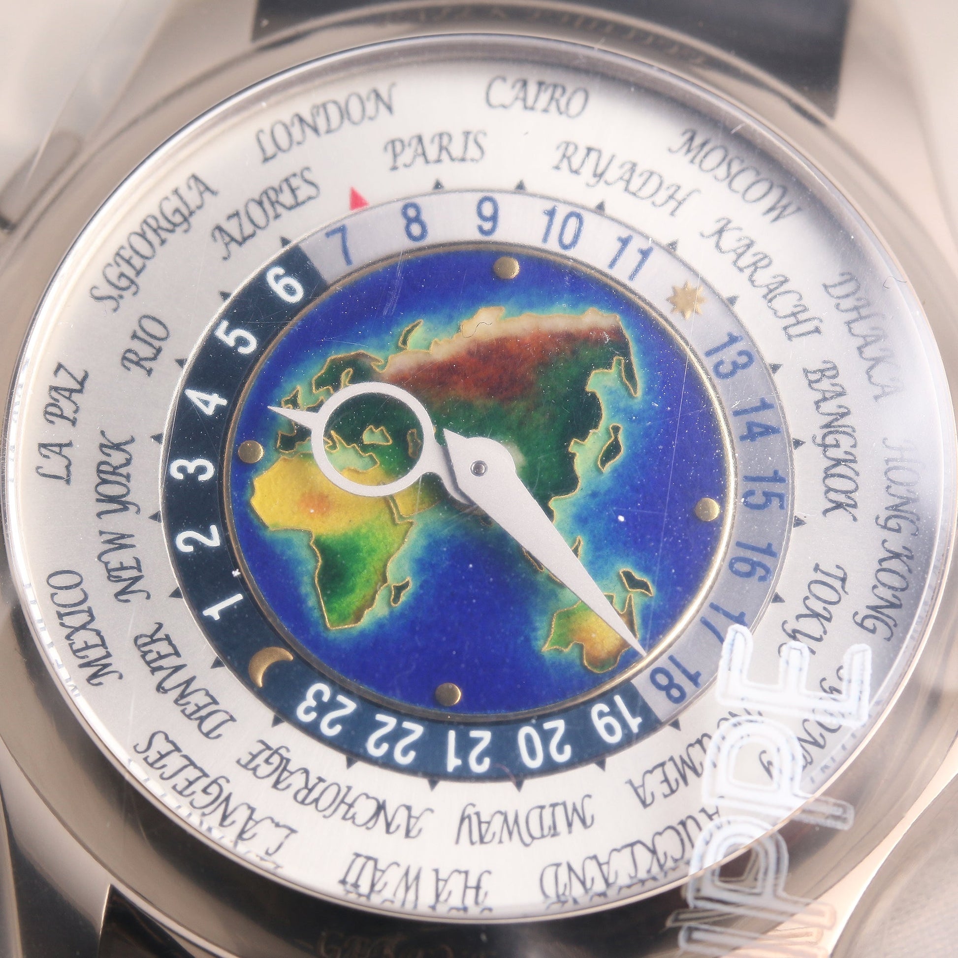 Unworn Factory Sealed Patek Philippe World Time 5131G 18K White Gold Enamel dial