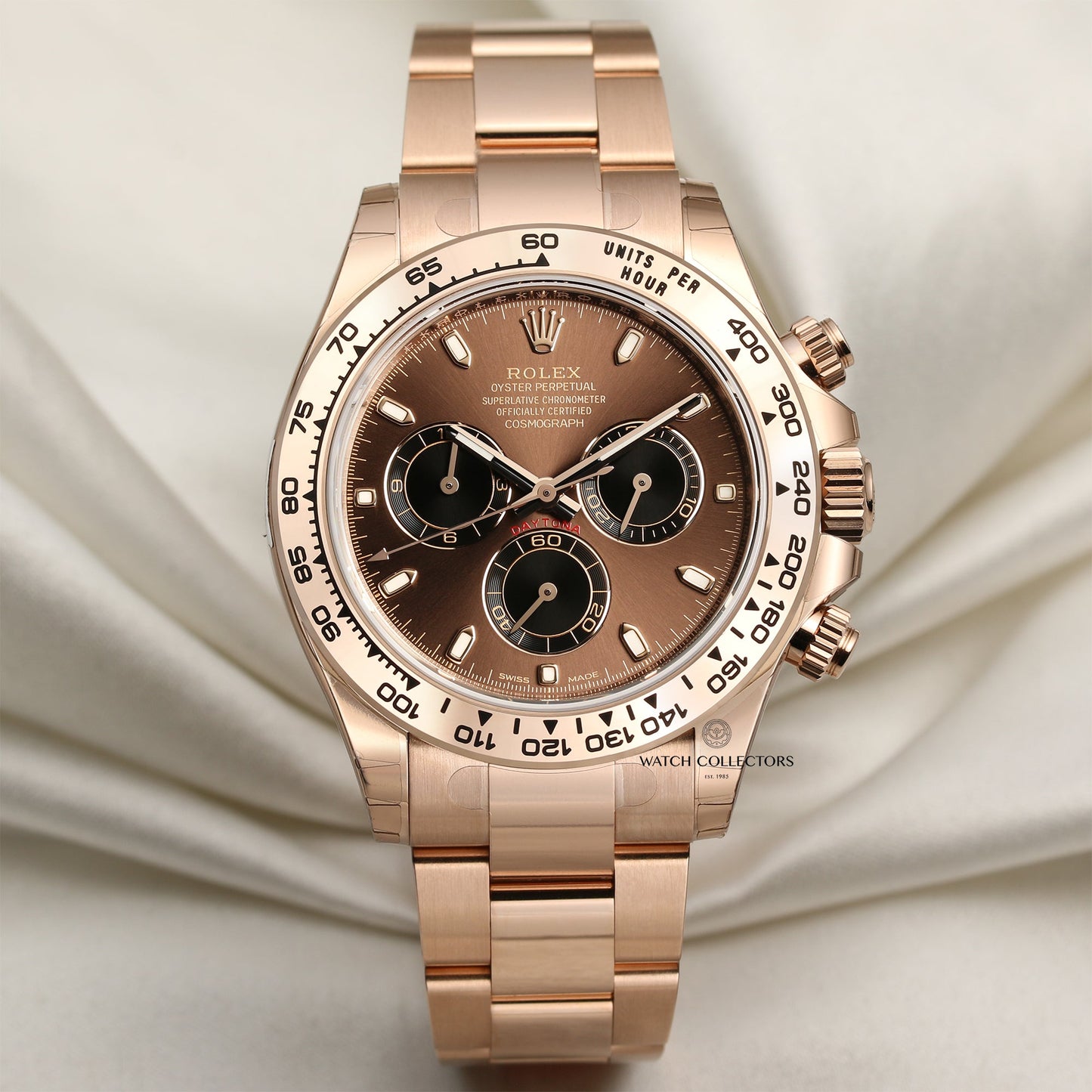 Unworn 2020 Rolex Daytona 116505 18k Rose Gold Chocolate Brown Dial