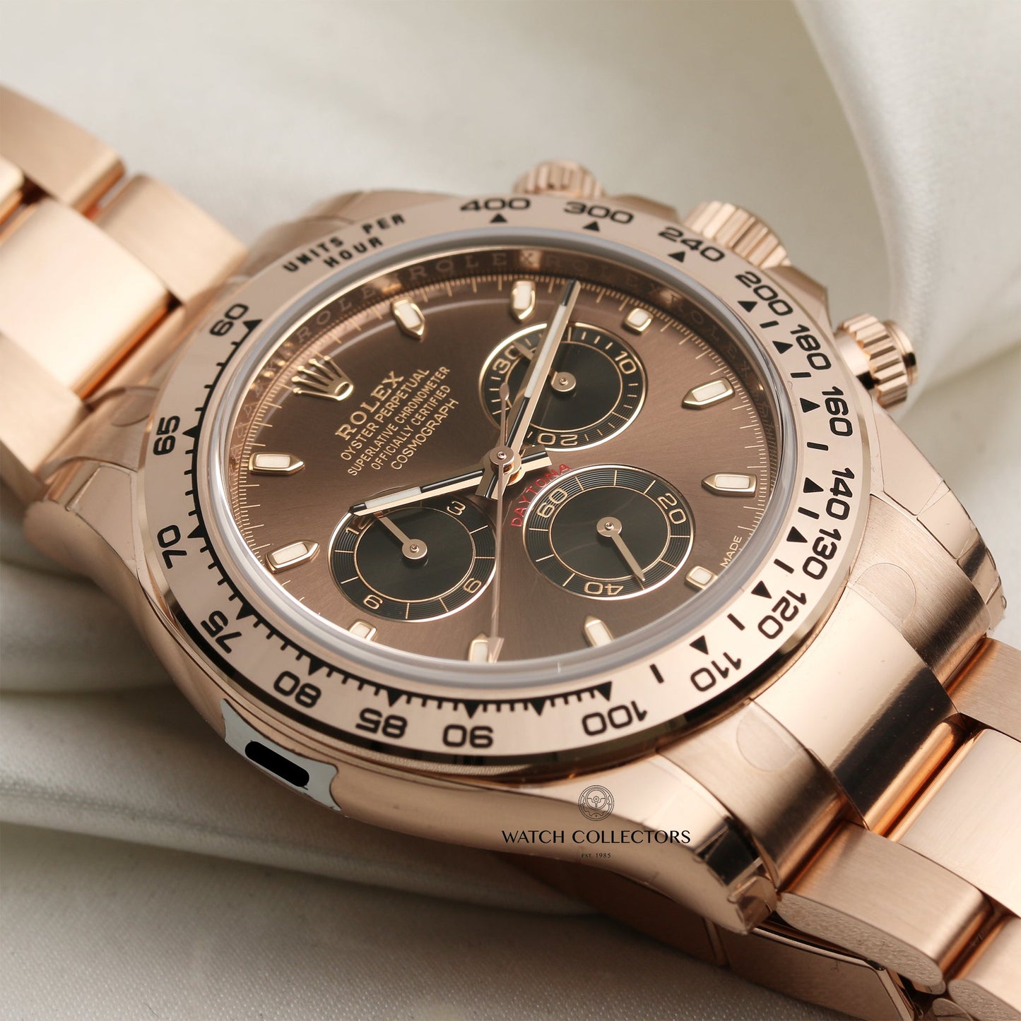 Unworn 2020 Rolex Daytona 116505 18k Rose Gold Chocolate Brown Dial