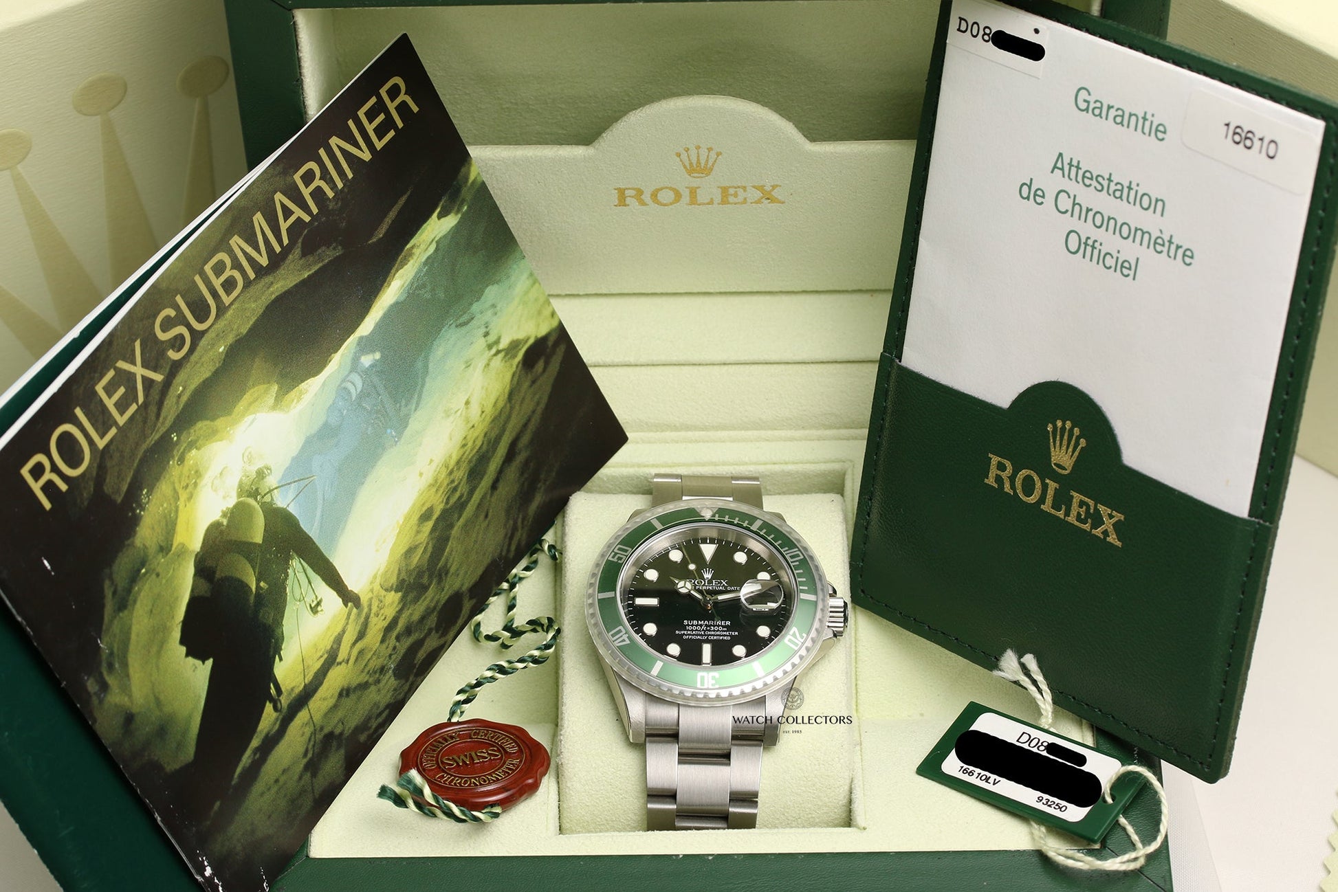 Unworn Full Set Rolex Submariner 16610LV "Kermit" Anniversary Watch