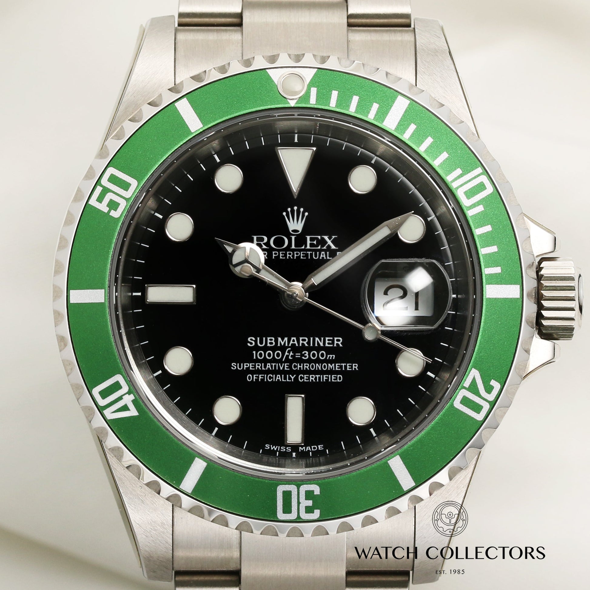 Unworn Full Set Rolex Submariner 16610LV "Kermit" Anniversary Watch