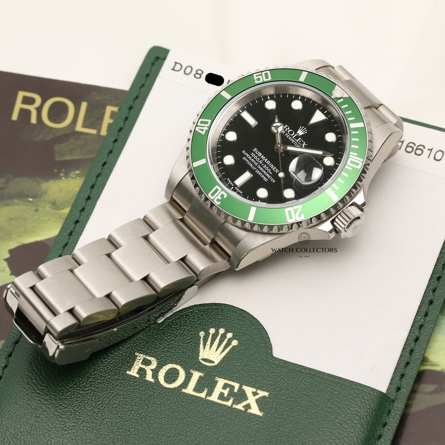 Unworn Full Set Rolex Submariner 16610LV "Kermit" Anniversary Watch