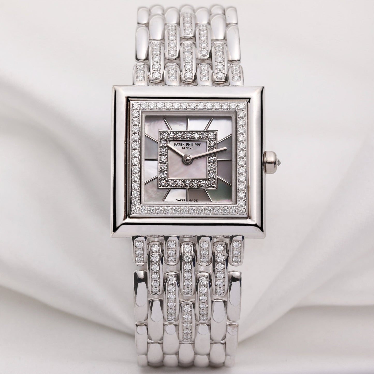 Unworn Patek Philippe Gondolo 4866-120G-001 18K White Gold MOP Diamond